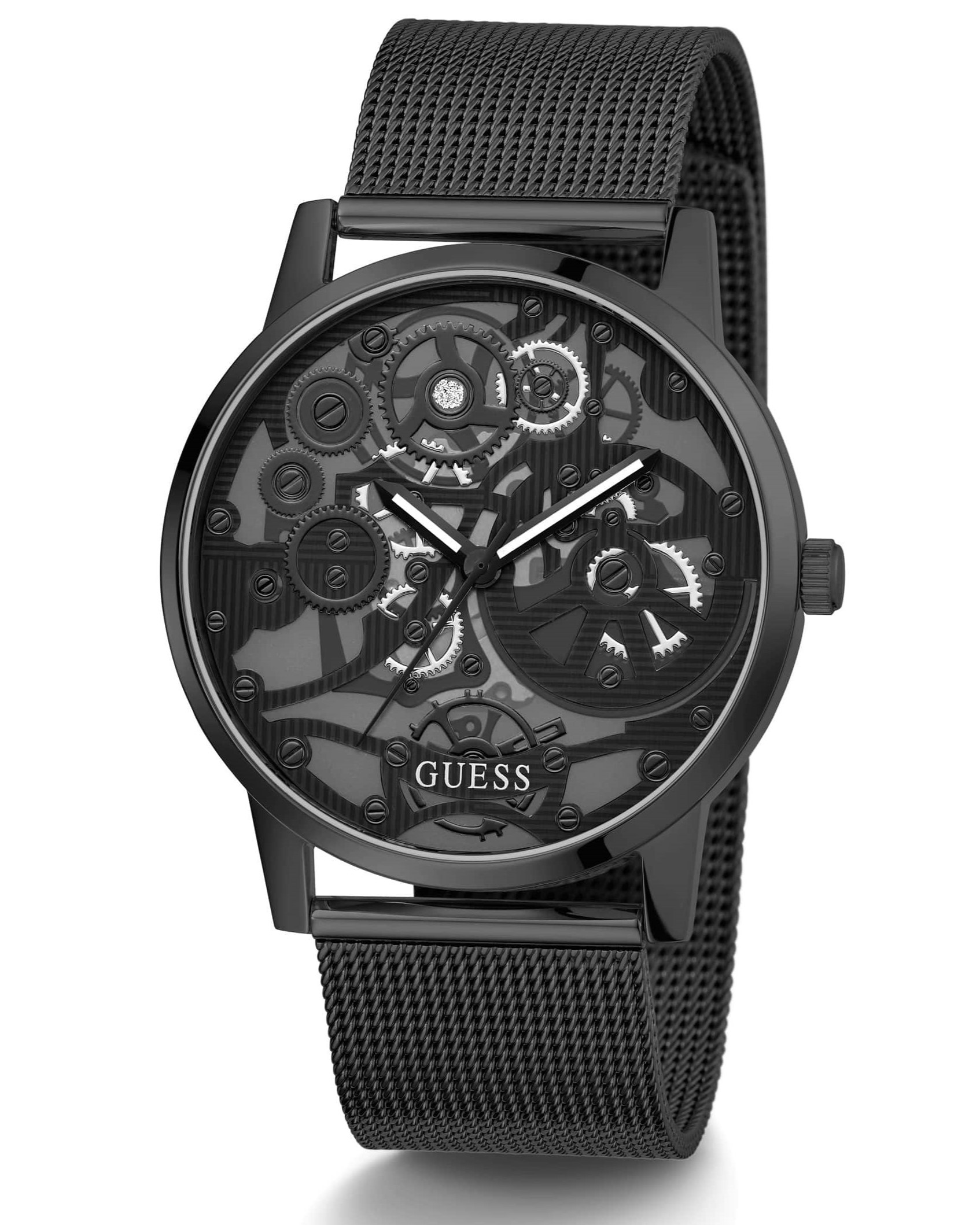 ĐỒNG HỒ NAM GUESS ANALOG WATCH FOR MEN BLACKMESH POLISHED BRACELET GW0538G3 9