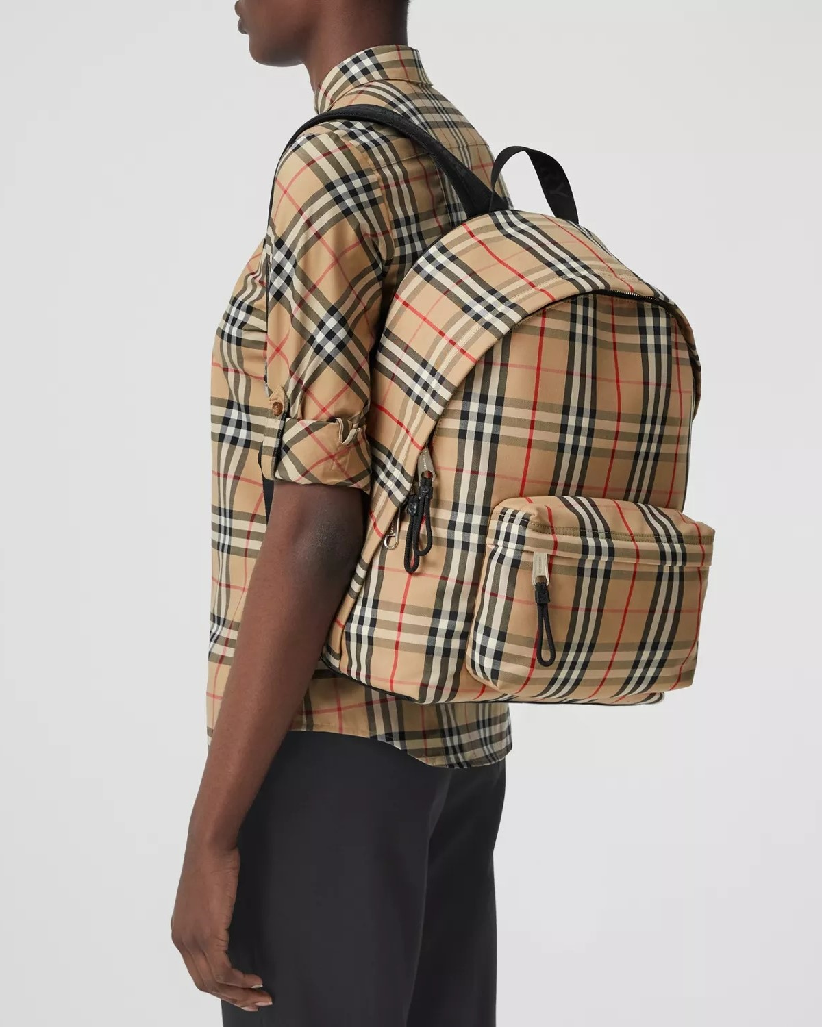 Balo Burberry Jett Vintage Check Nylon Backpack