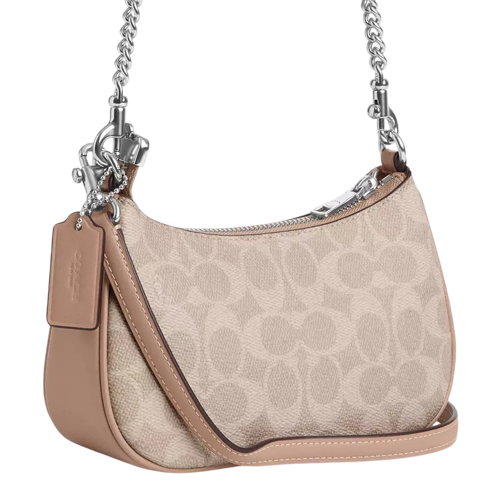 Túi Coach Teri Mini Crossbody Bag In Signature Canvas Silver CW323 5
