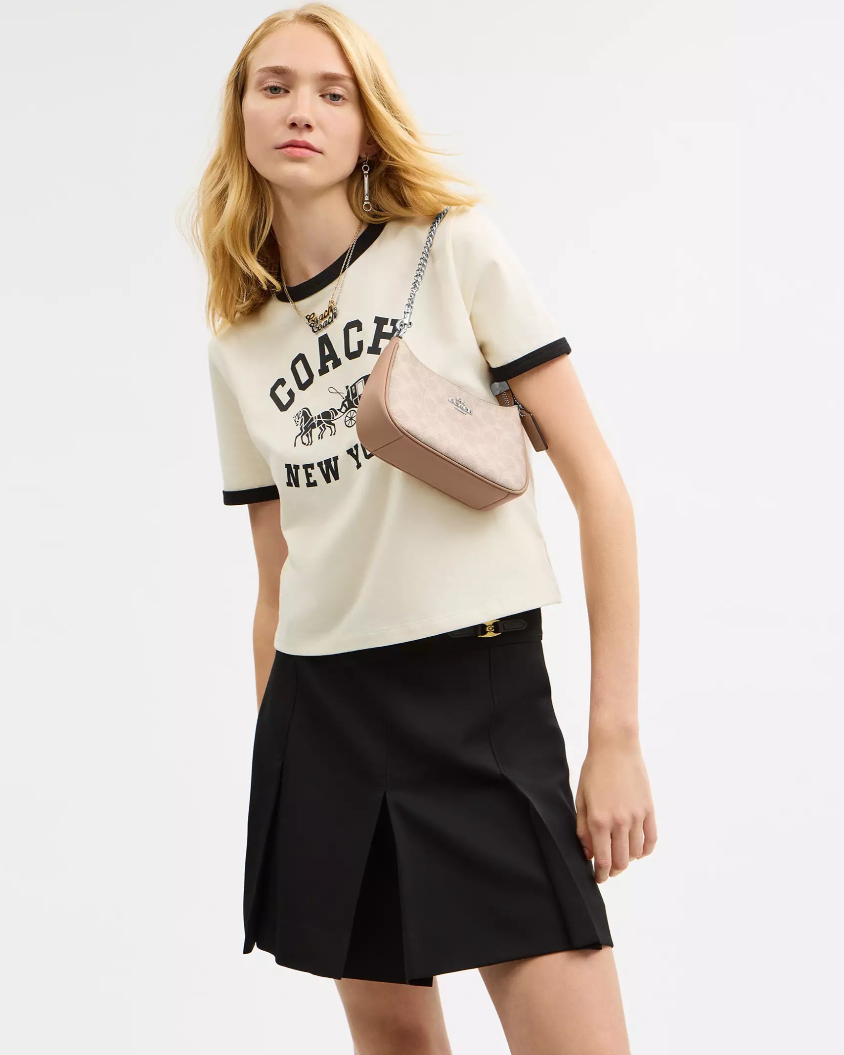 Túi Coach Teri Mini Crossbody Bag In Signature Canvas Silver CW323 10