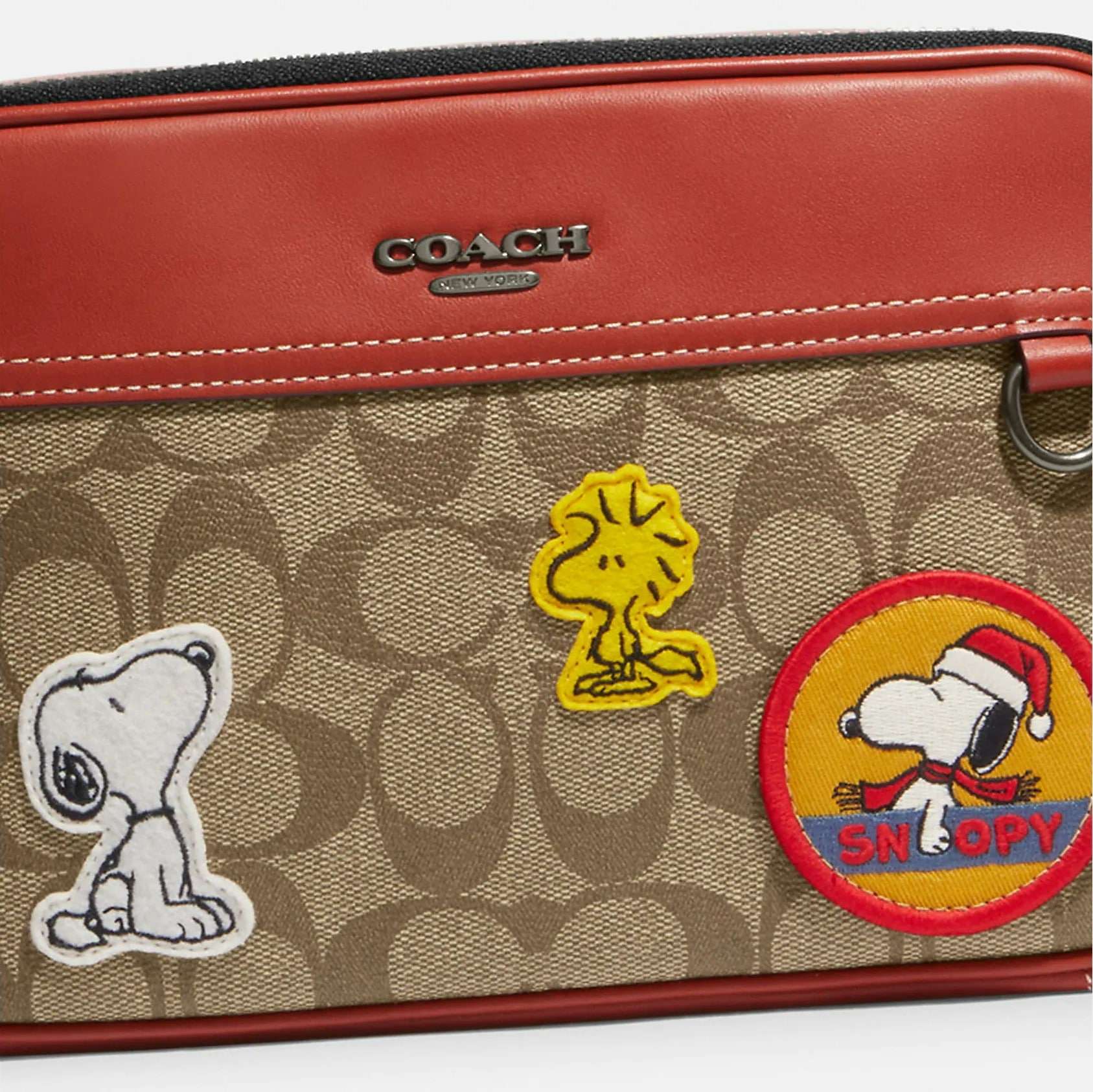 TÚI ĐEO CHÉO NAM COACH X PEANUTS GRAHAM CROSSBODY IN SIGNATURE CANVAS WITH PATCHES 5
