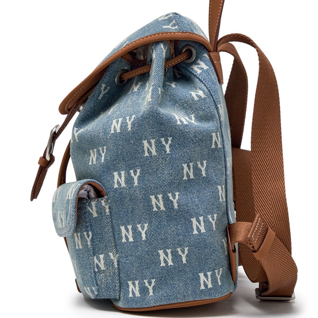 Balo MLB Classic Monogram Vintage Denim Backpack New York Yankees Blue 3ABKM065N-50BLL 2