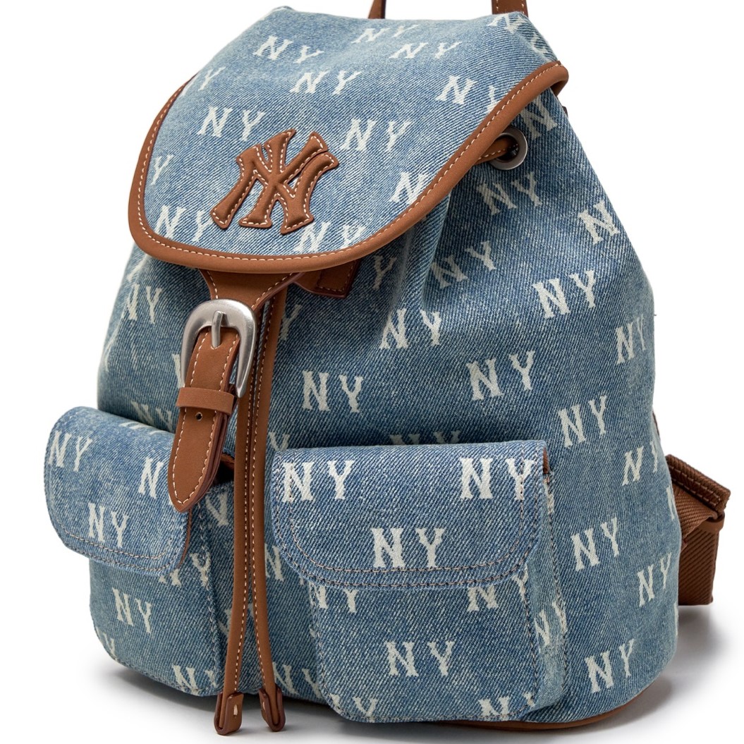 Balo MLB Classic Monogram Vintage Denim Backpack New York Yankees Blue 3ABKM065N-50BLL 5