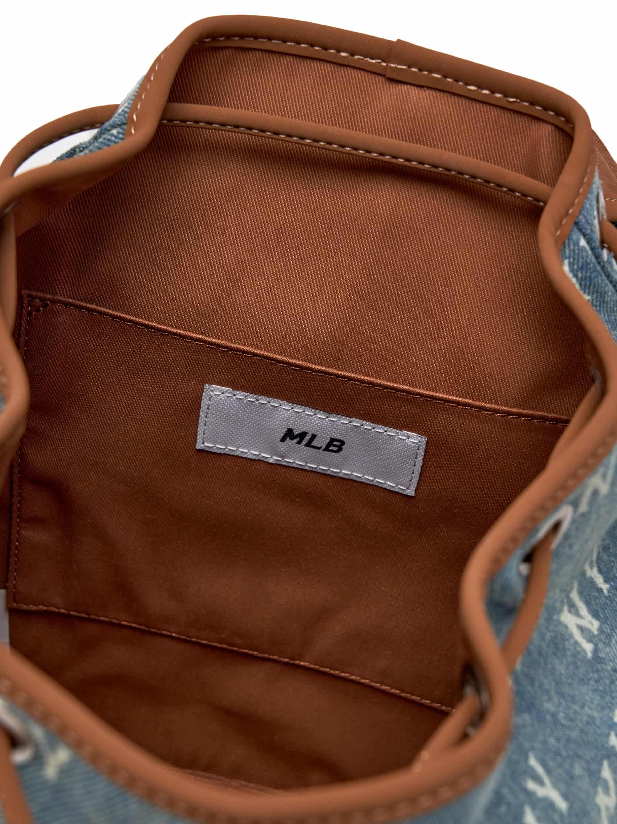Balo MLB Classic Monogram Vintage Denim Backpack New York Yankees Blue 3ABKM065N-50BLL 7