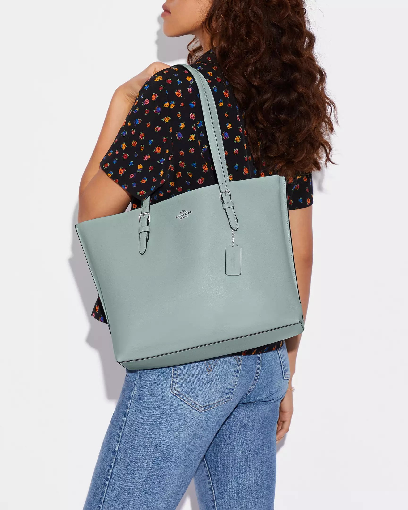 Túi Coach nữ Mollie Tote Bag Light Teal Silver 1671 6