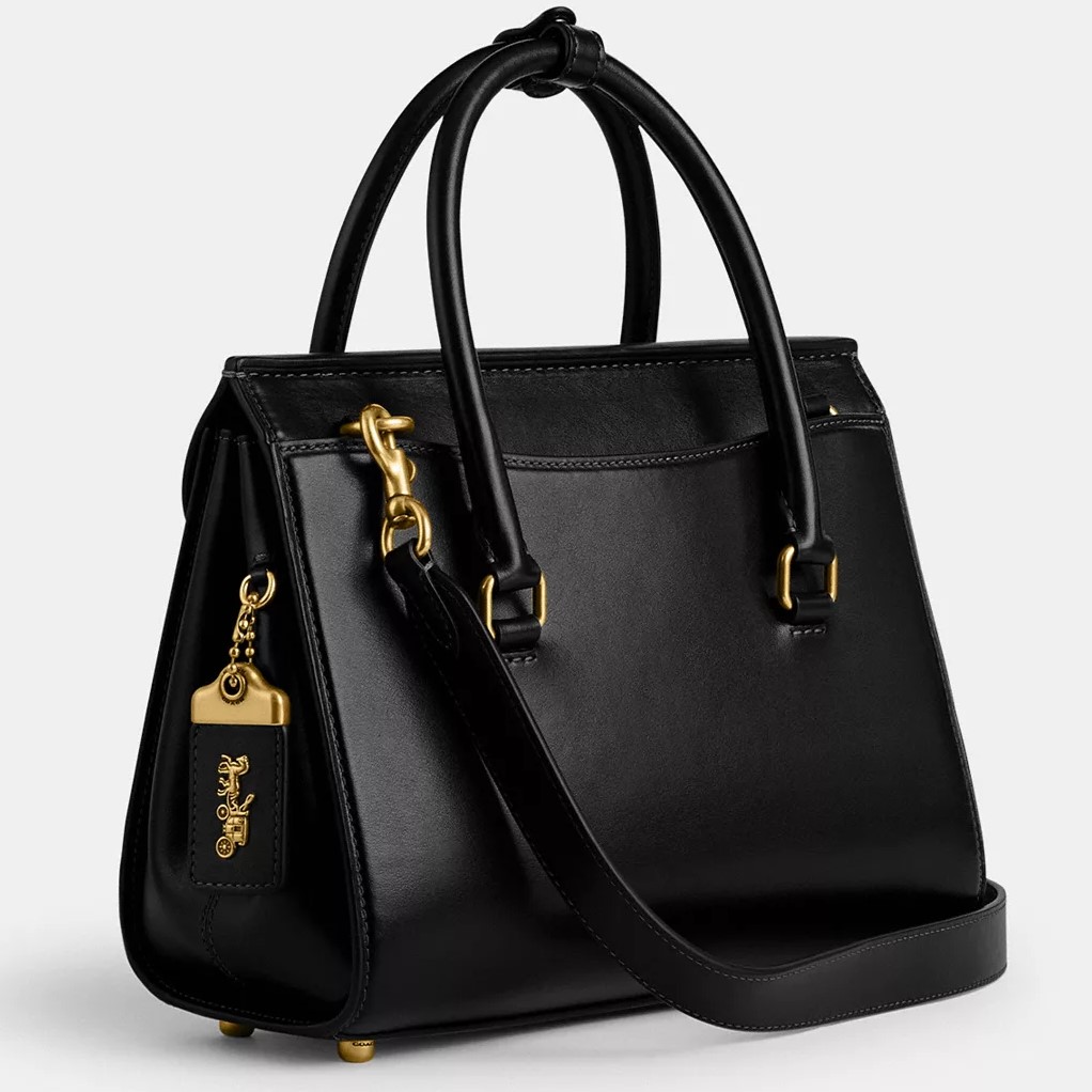 TÚI COACH NỮ BROOME CARRYALL LUXE REFINED CALF LEATHER BRASS BLACK CP119 7