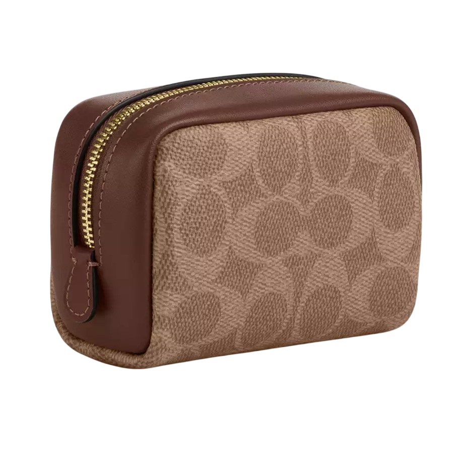 Túi Coach Signature Canvas Wristlet Pouch Brown CW907 3