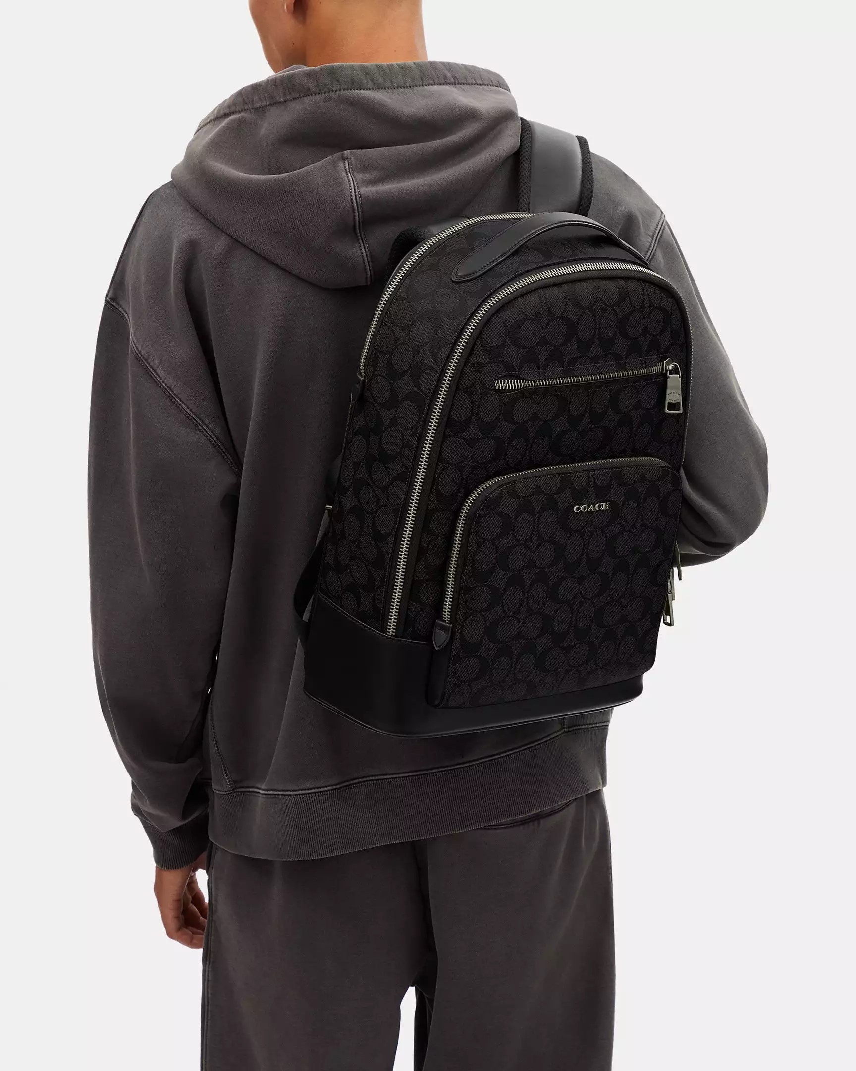 Balo Coach Ethan Backpack In Signature Canvas Gunmetal Black CL962 2