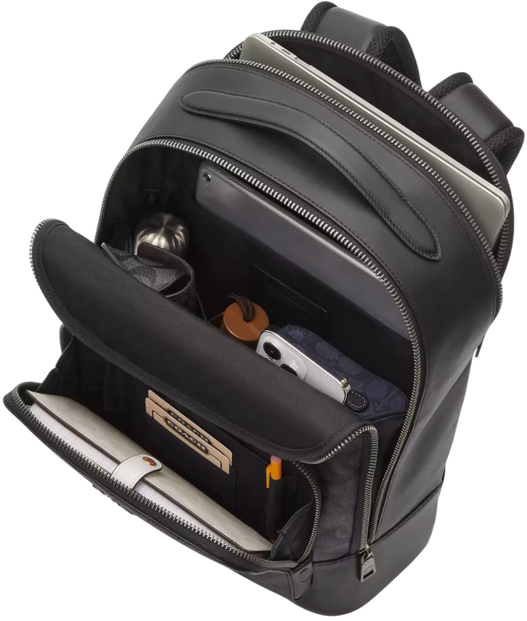 Balo Coach Ethan Backpack In Signature Canvas Gunmetal Black CL962 6