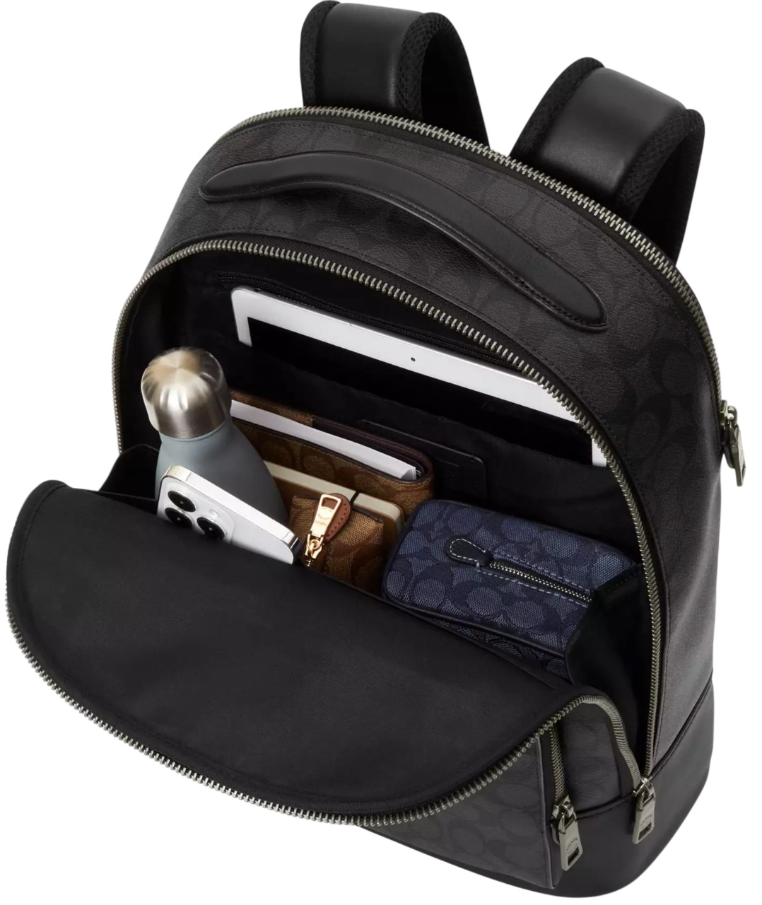Balo Coach Ethan Backpack In Signature Canvas Gunmetal Black CL962 5