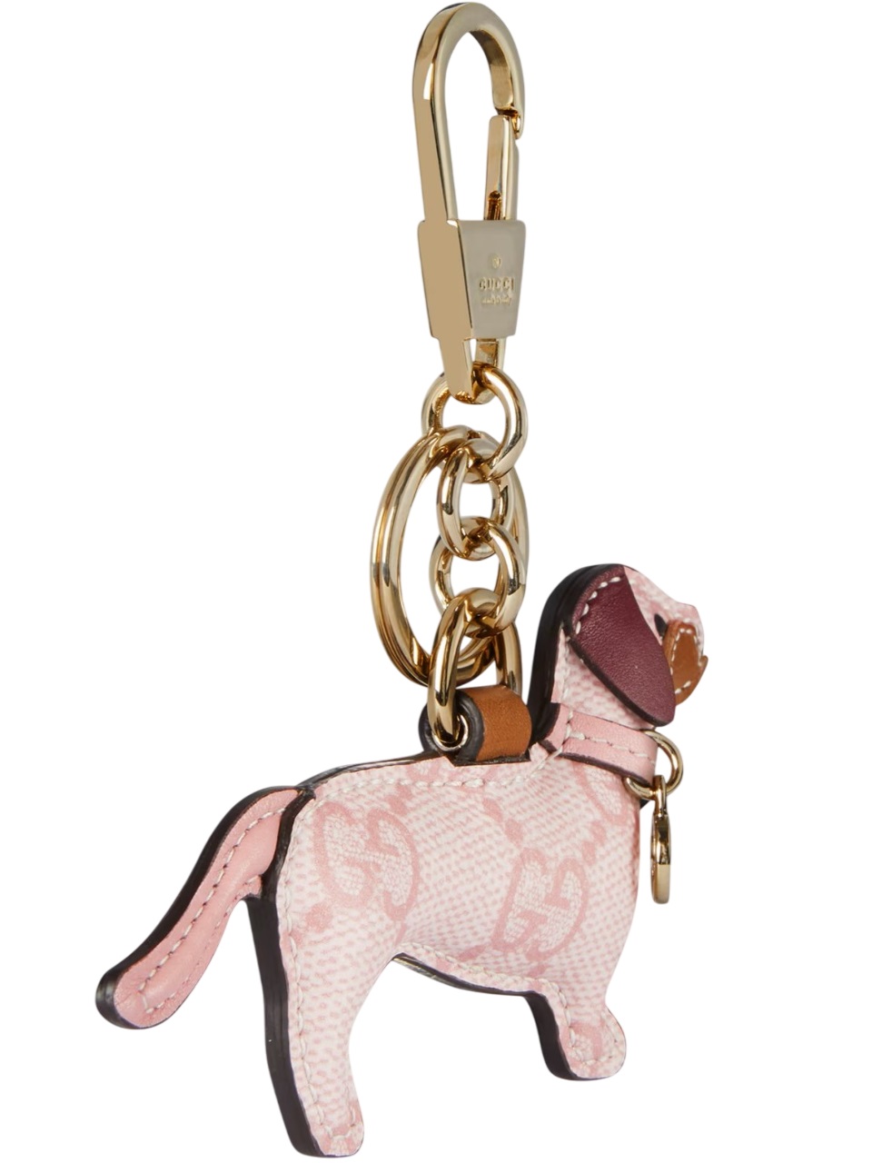 Móc khóa Gucci Dog-shaped Bag Charm Light pink GG Supreme 3