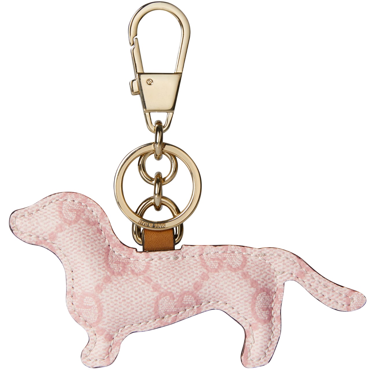 Móc khóa Gucci Dog-shaped Bag Charm Light pink GG Supreme 4