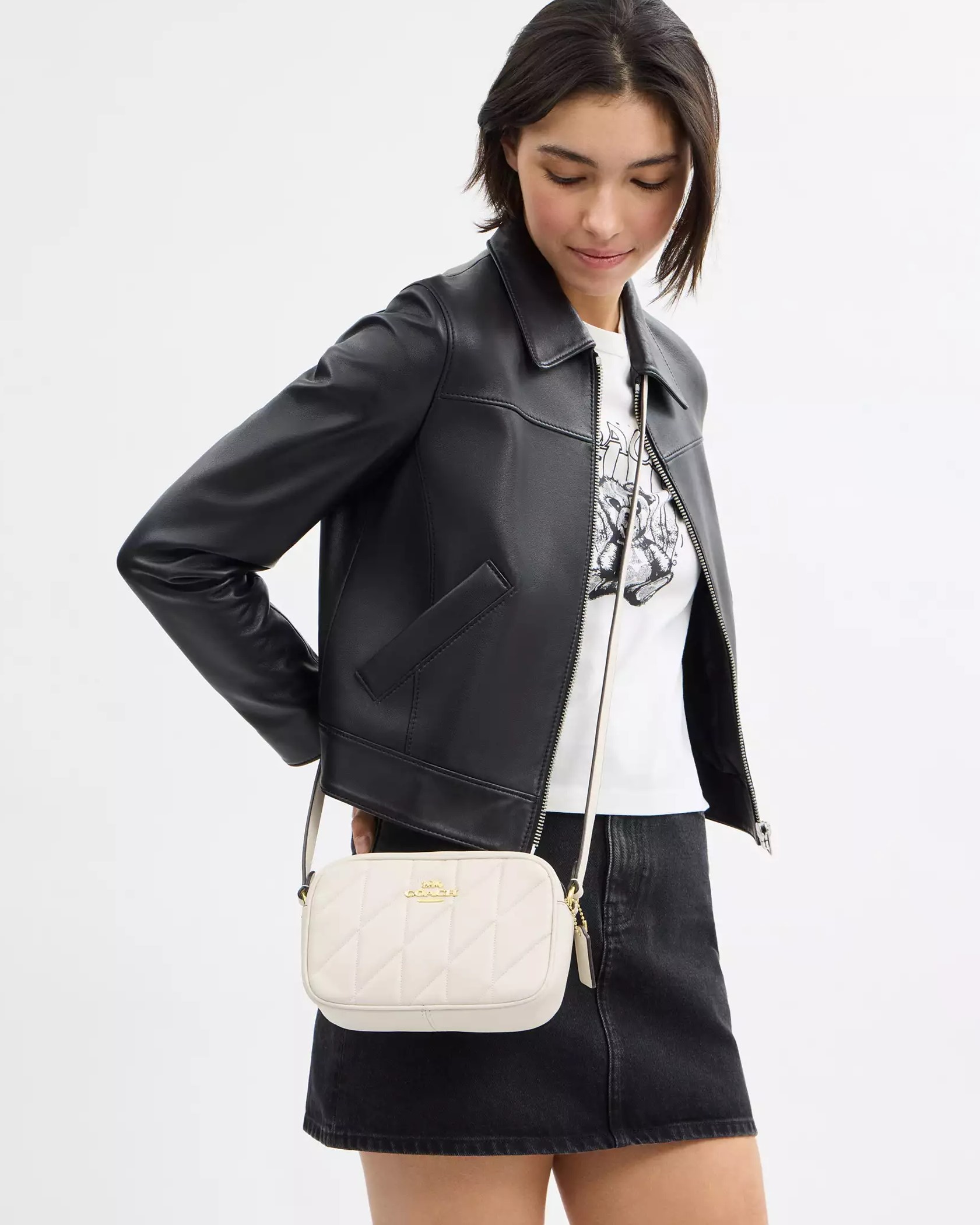 Túi xách Coach Mini Jamie Camera Bag With Quilting Chalk CY779 6
