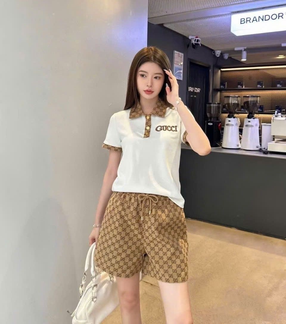 Set bộ áo thun quần đùi nữ Gucci 4