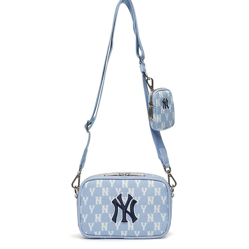Túi MLB NY màu xanh Mini Monogram Crossbag New York Yankees L.Blue