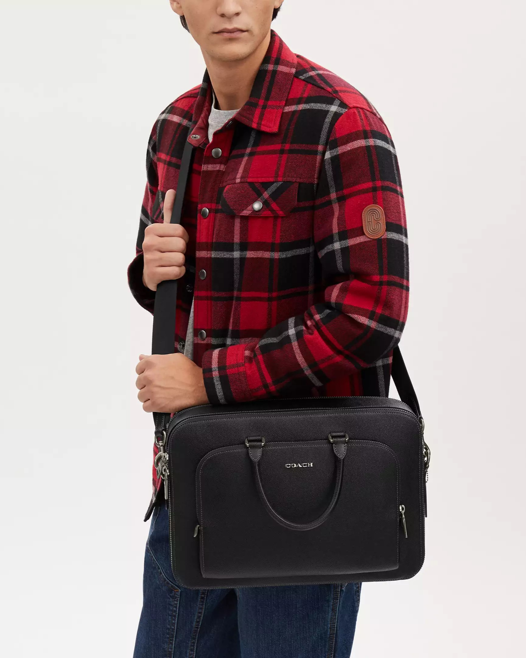 TÚI XÁCH CÔNG SỞ COACH ETHAN BRIEF BLACK CROSSGRAIN LEATHER CR275 4