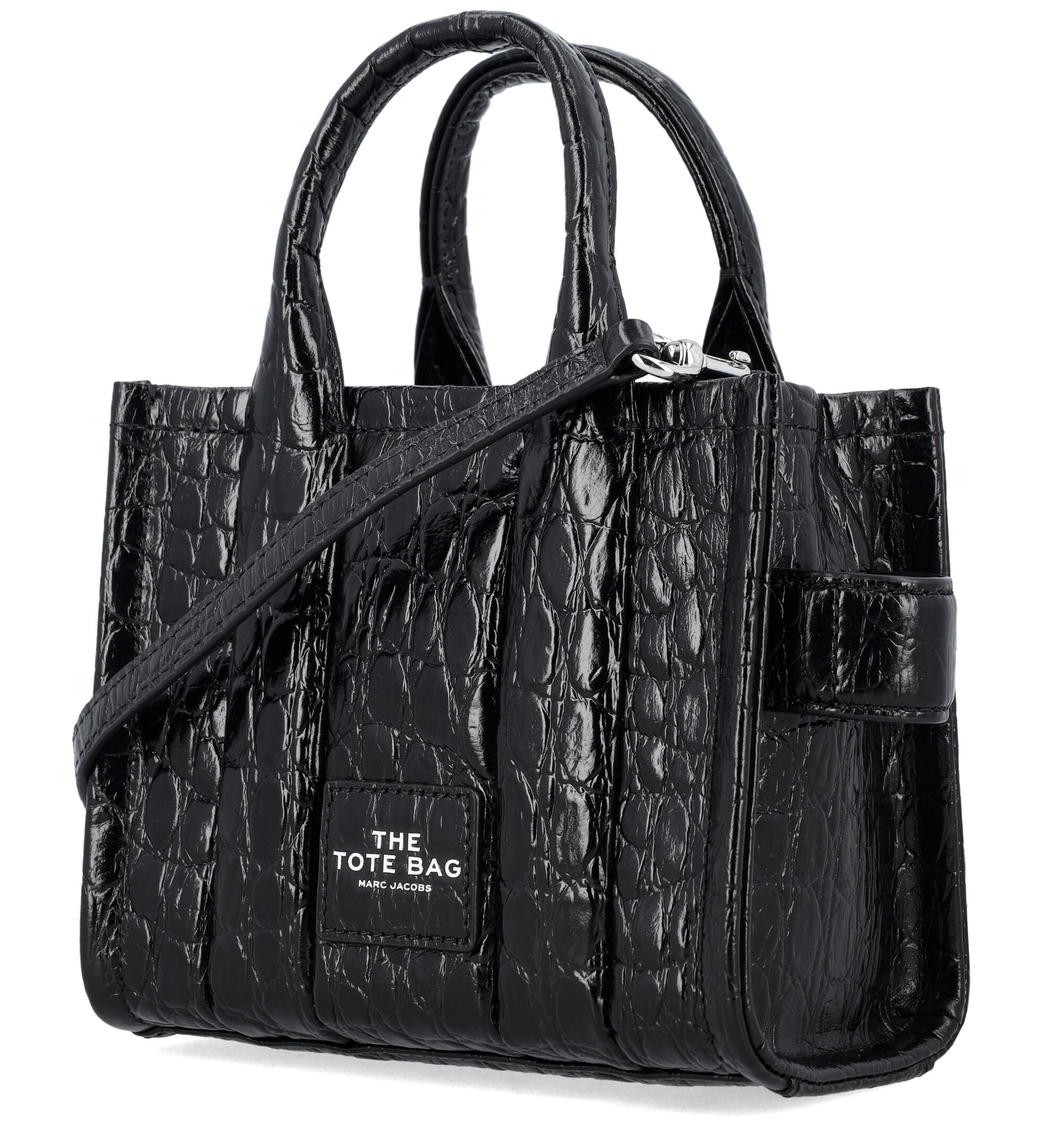 Túi xách nữ Marc Jacobs The Croc-Embossed Micro Tote Bag Black H089L01RE22 2