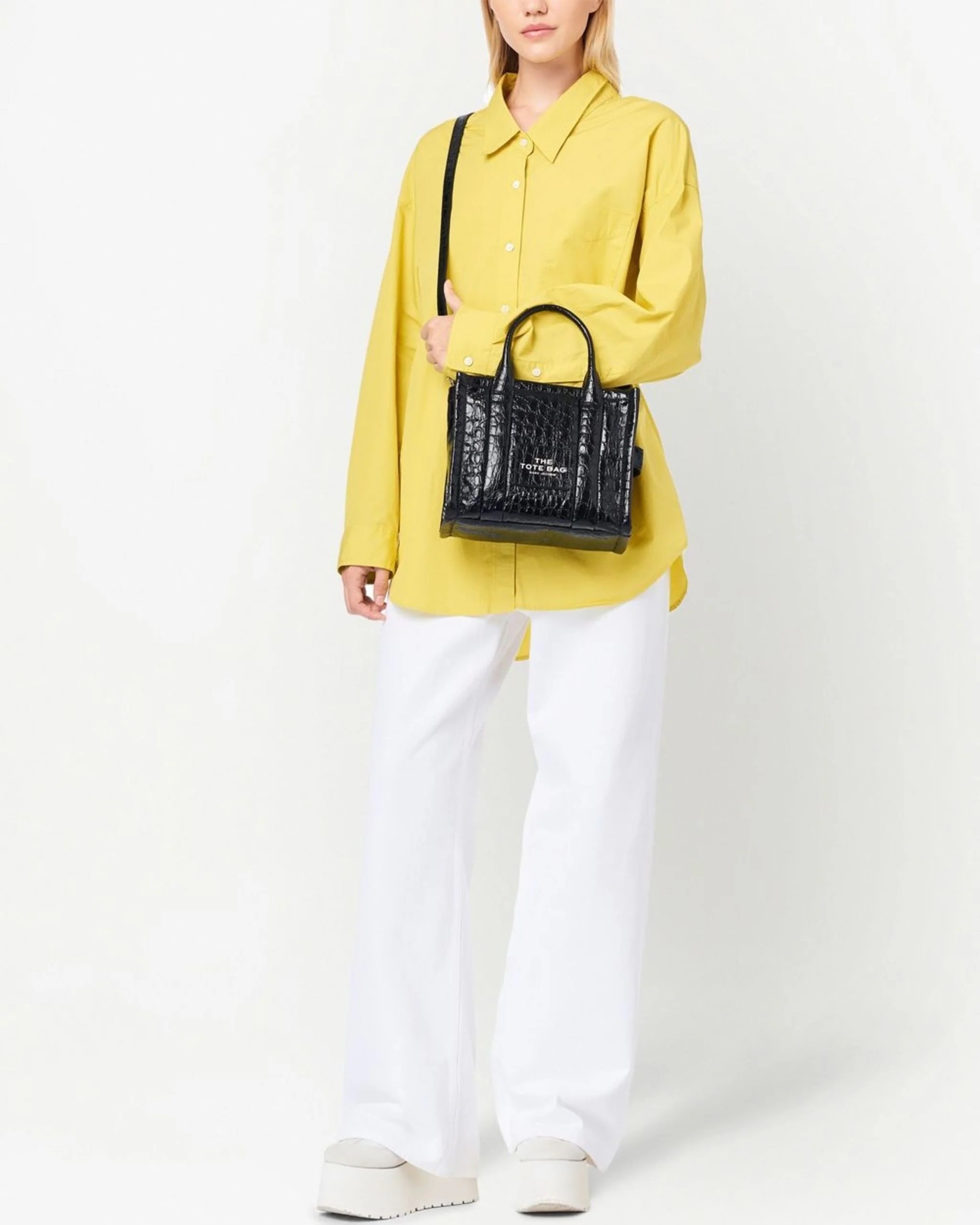Túi xách nữ Marc Jacobs The Croc-Embossed Micro Tote Bag Black H089L01RE22 5