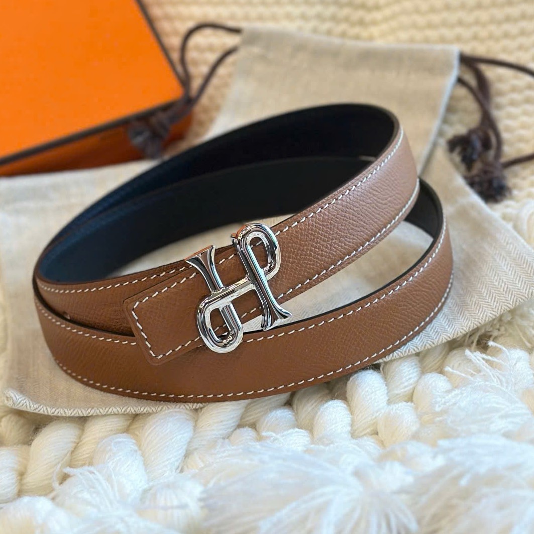 Thắt lưng nữ Hermes Cor Baroque Belt Buckle Reversible Leather Strap Gold 24 mm 6