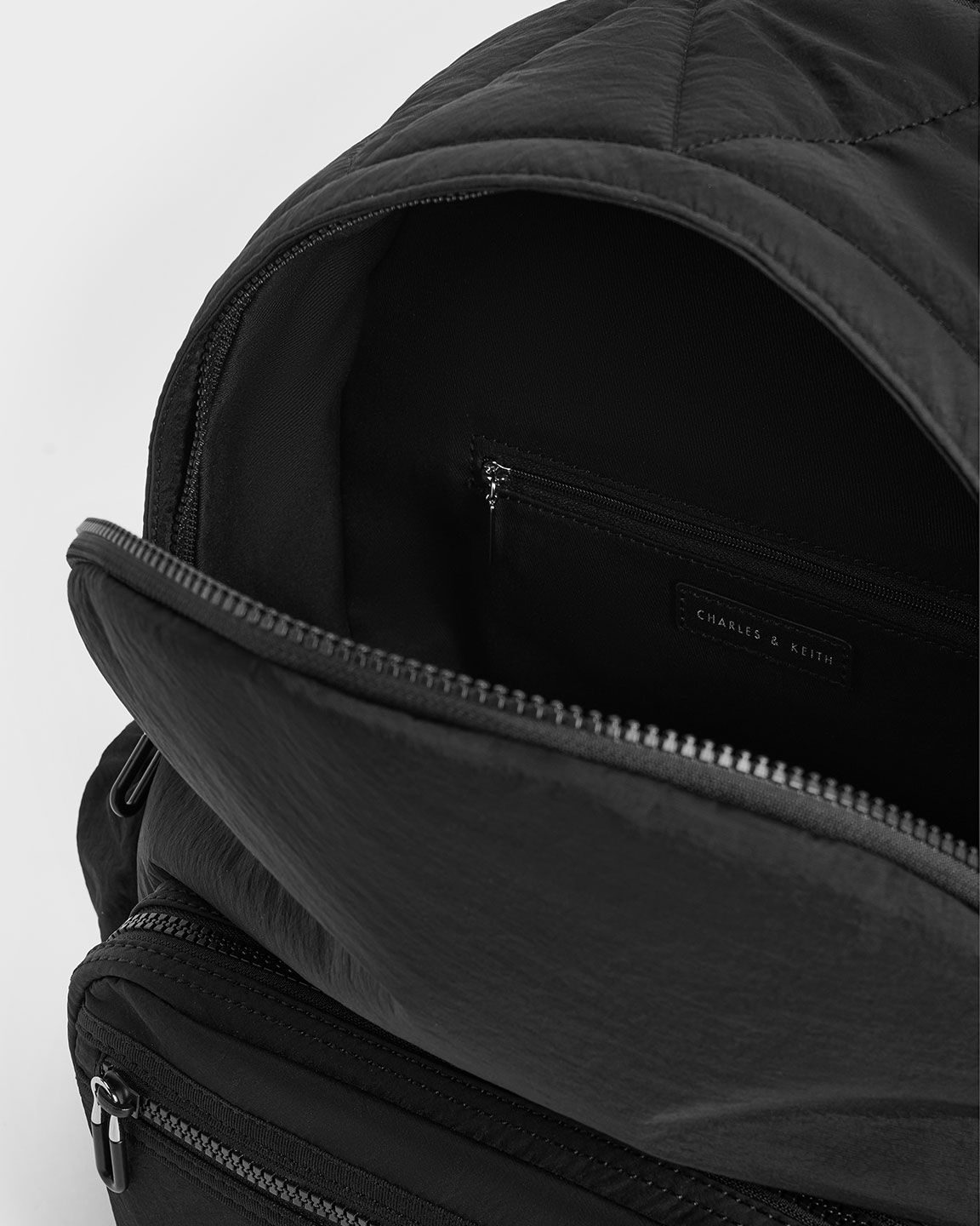 Ba lô CNK Charles Keith Soleil Nylon Backpack Noir CK2-60671589 8