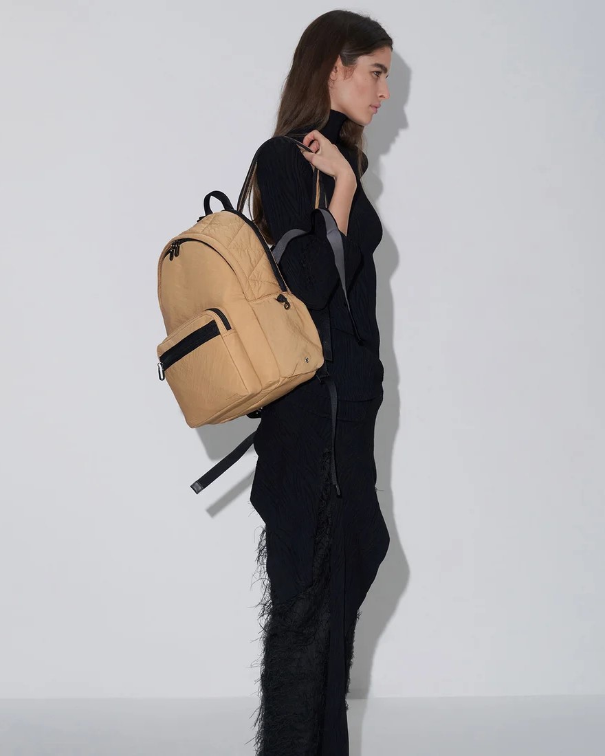 Balô CNK Charles Keith Soleil Nylon Backpack Camel CK2-60671589 3