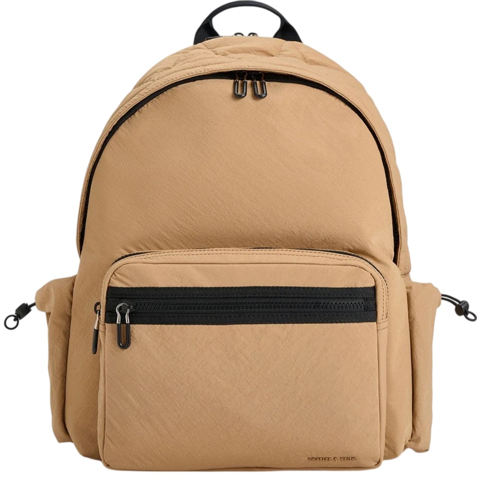 Balô CNK Charles Keith Soleil Nylon Backpack Camel CK2-60671589 4