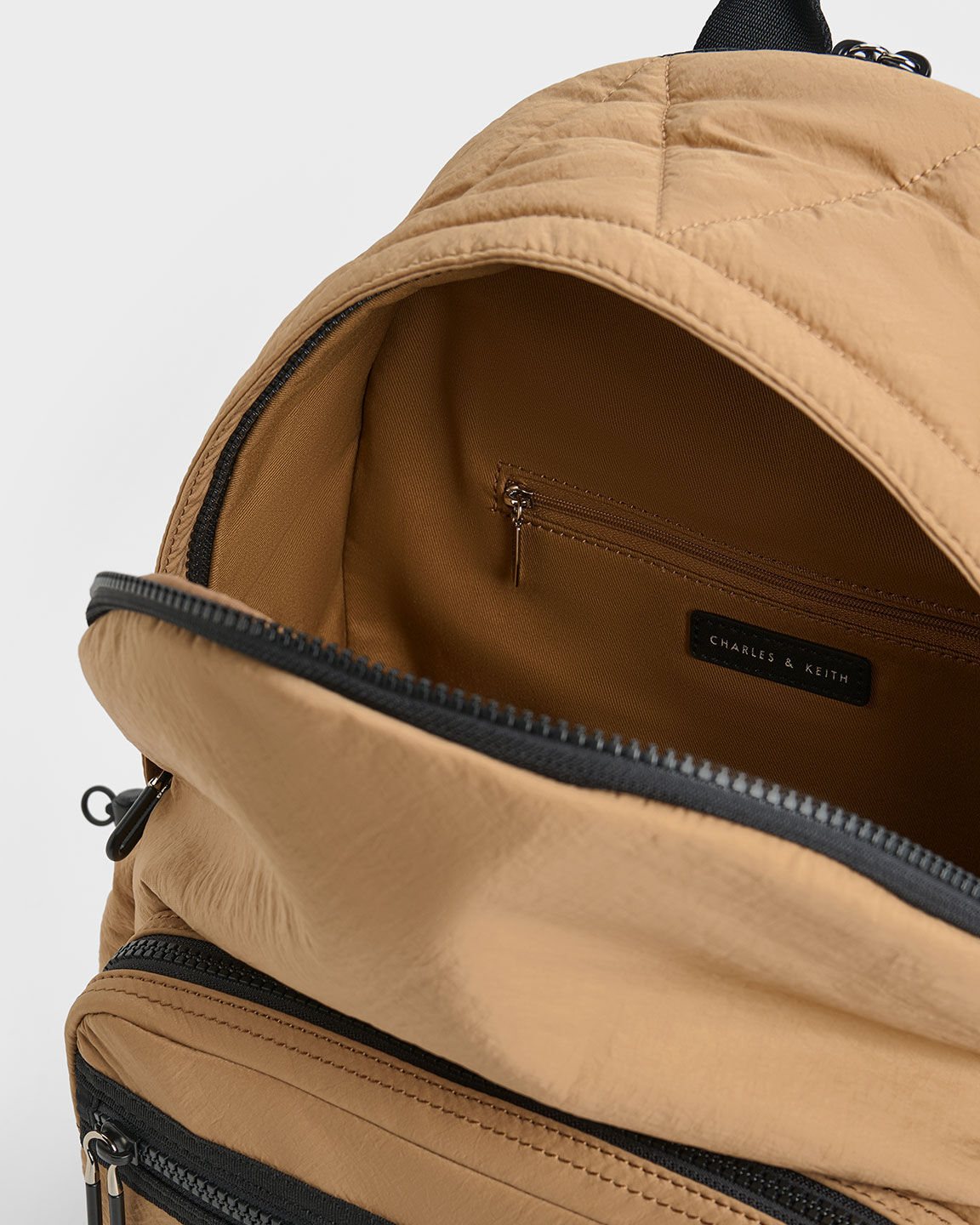 Balô CNK Charles Keith Soleil Nylon Backpack Camel CK2-60671589 5