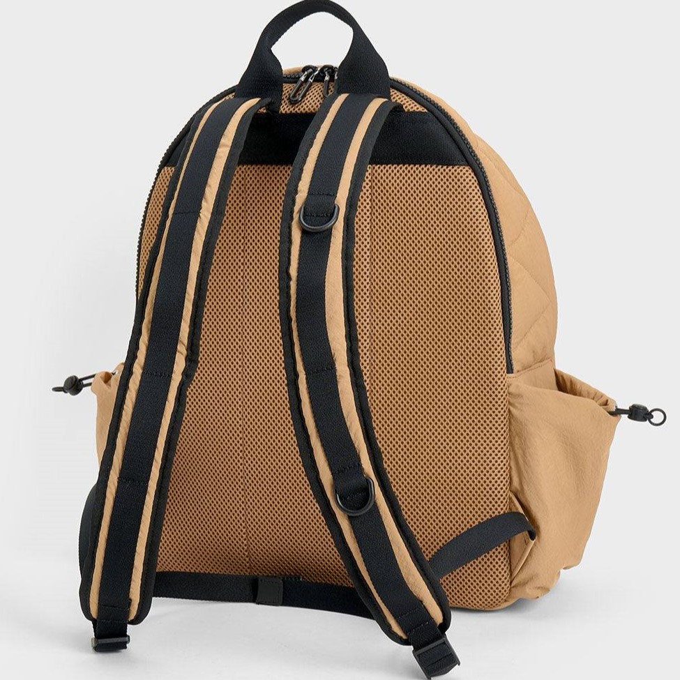Balô CNK Charles Keith Soleil Nylon Backpack Camel CK2-60671589 9