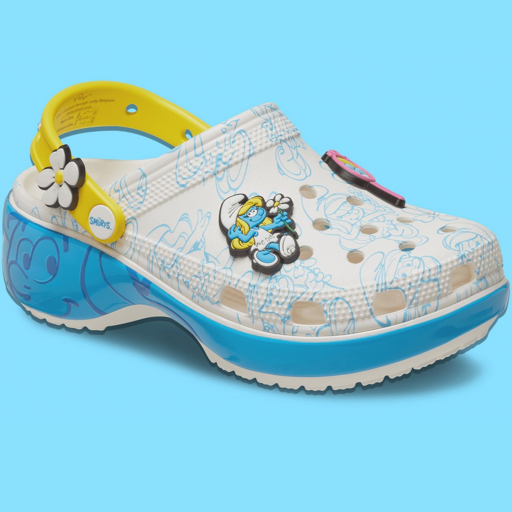 Giày Crocs Unisex Smurfs Platform Clog 210822-90H 10