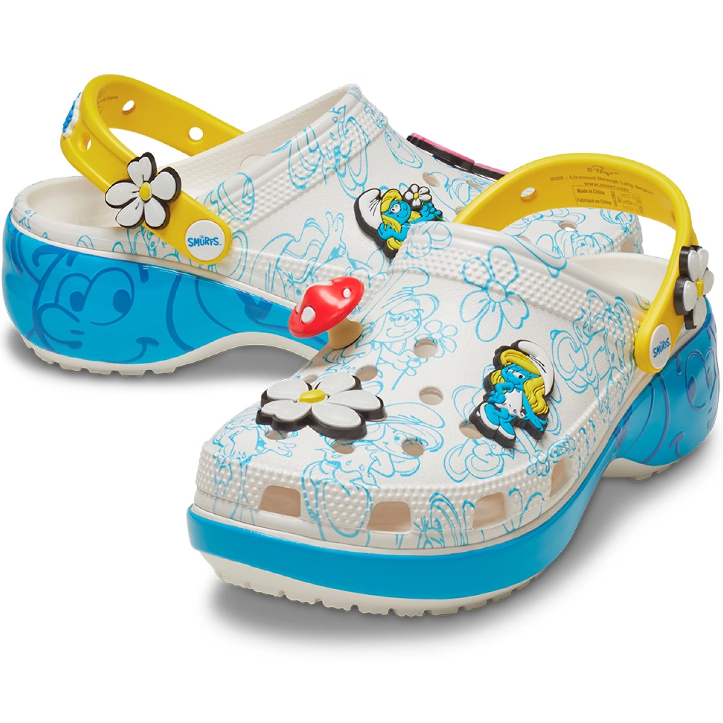 Giày Crocs Unisex Smurfs Platform Clog 210822-90H 11