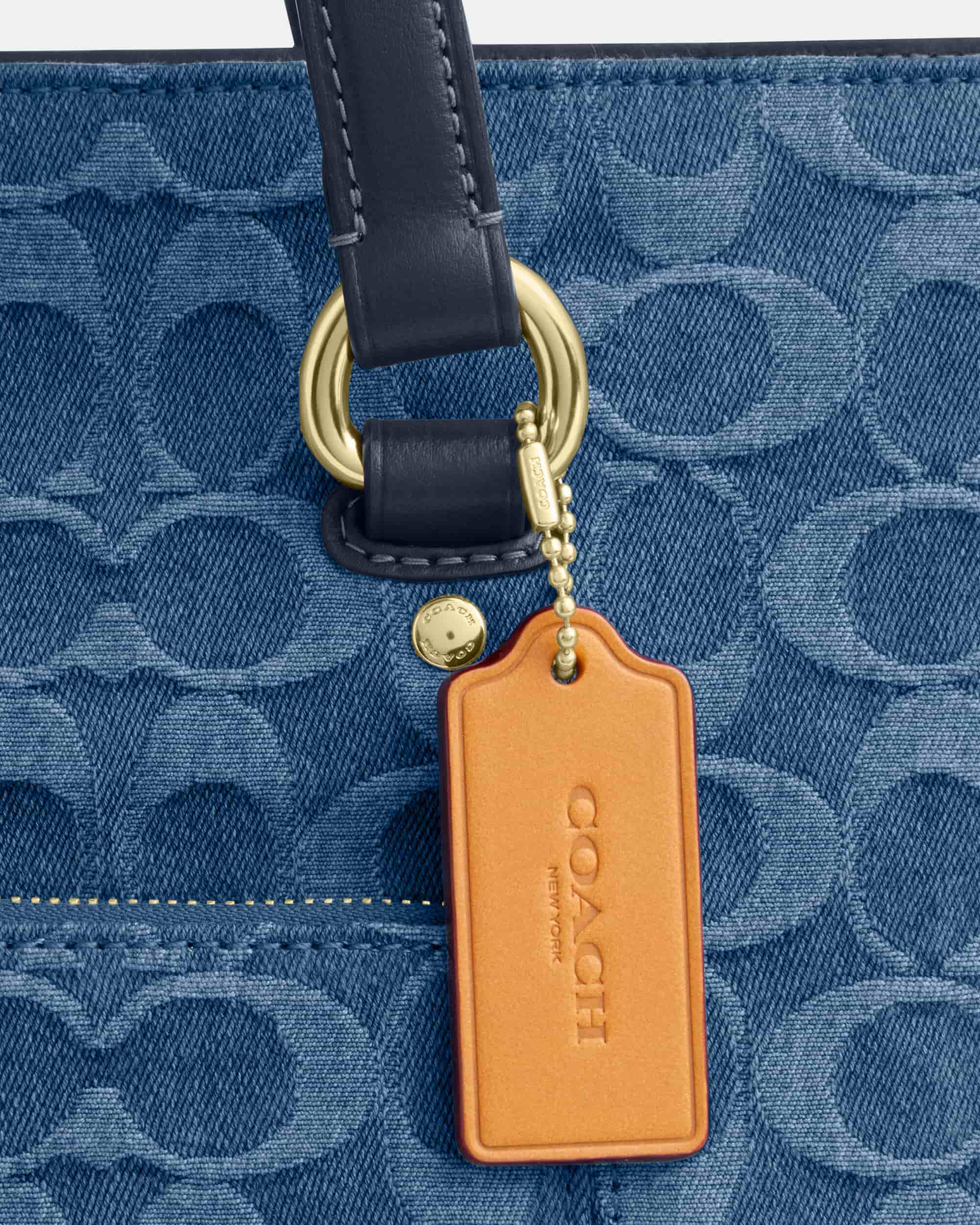 Túi Coach Station Tote Bag In Signature Denim Blue CDB88 5