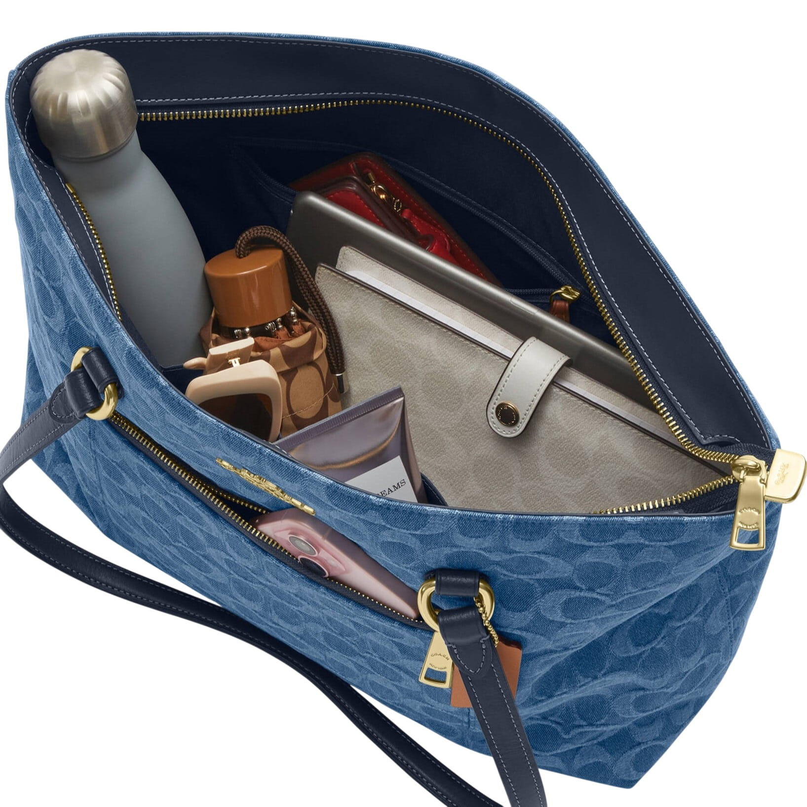 Túi Coach Station Tote Bag In Signature Denim Blue CDB88 8