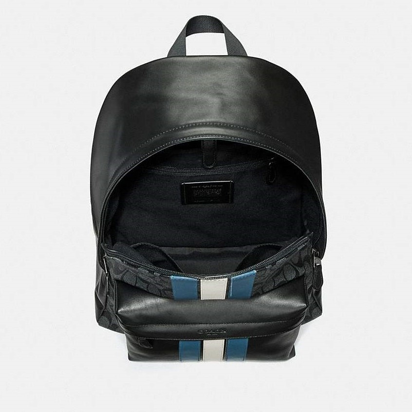 BALO COACH NAM CHARLES BACKPACK IN SIGNATURE CANVAS WITH VARSITY STRIPE 7