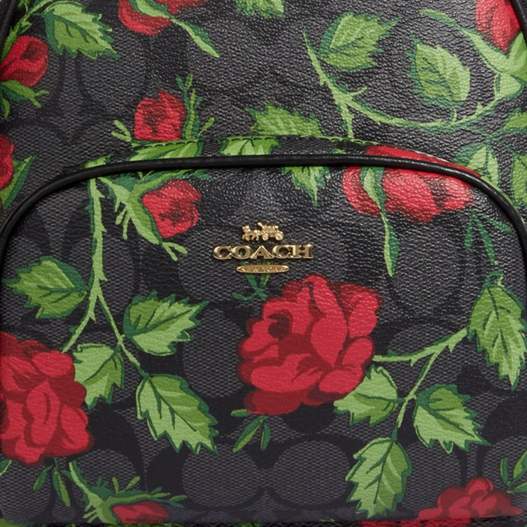 BALO NỮ COACH MINI COURT BACKPACK IN SIGNATURE CANVAS WITH FAIRYTALE ROSE PRINT 3