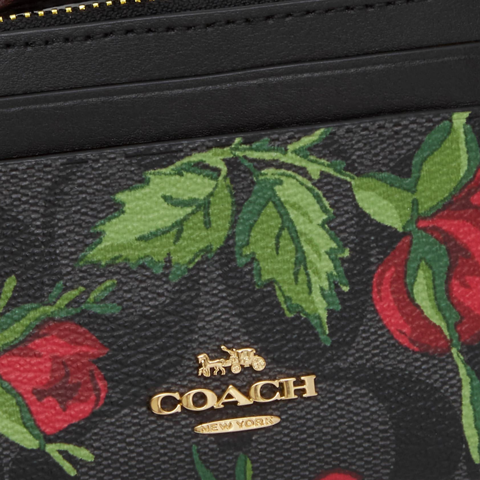 VÍ NGẮN COACH SNAP WALLET IN SIGNATURE CANVAS WITH FAIRYTALE ROSE PRINT 2