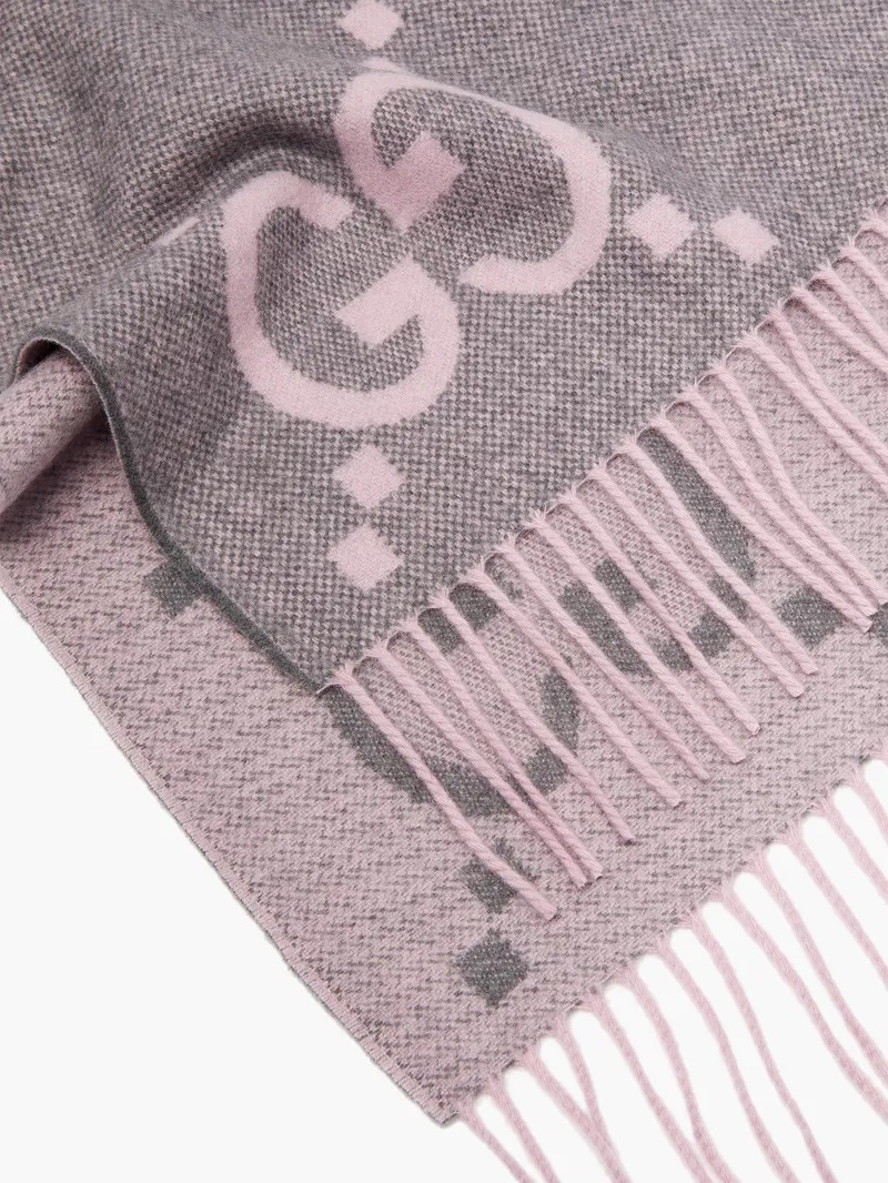 Khăn choàng Gucci GG Jacquard Cashmere Scarf 3
