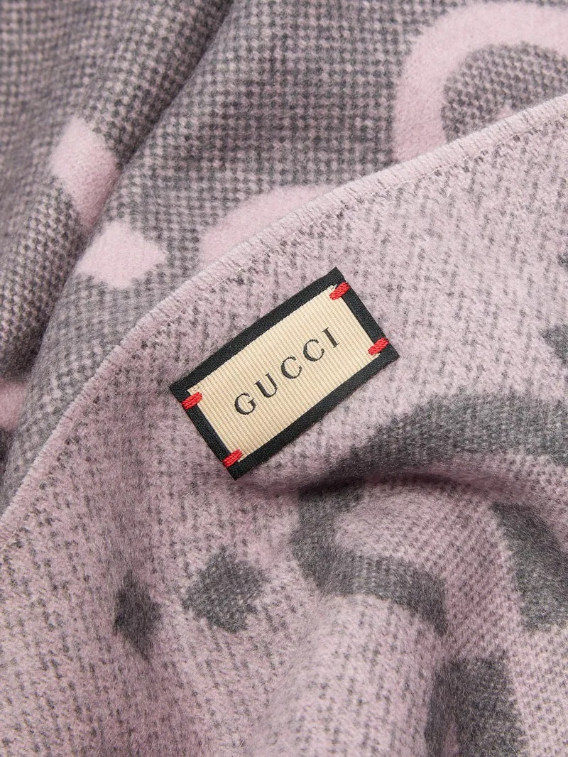 Khăn choàng Gucci GG Jacquard Cashmere Scarf 4