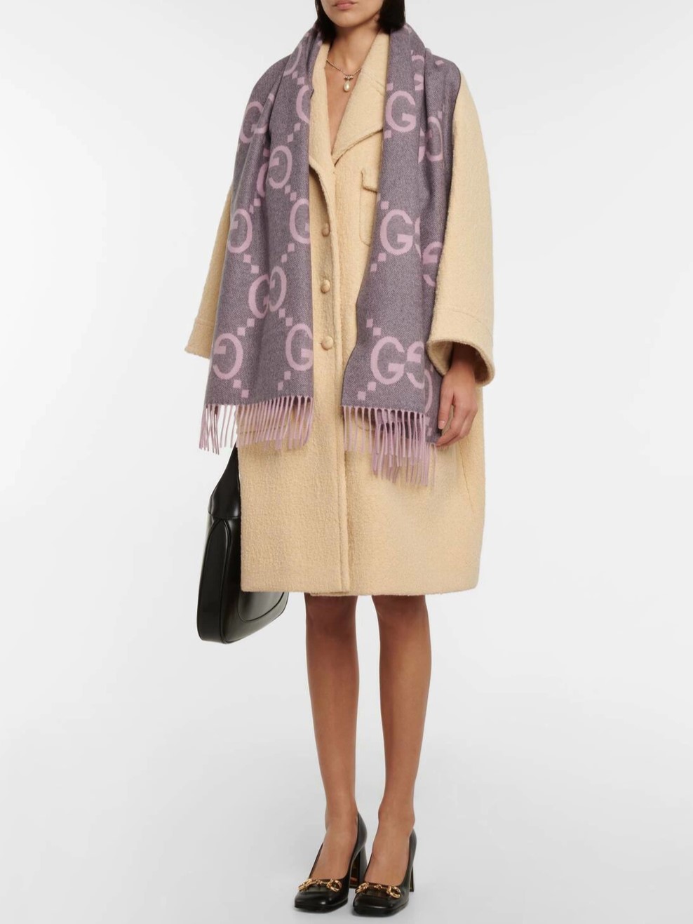 Khăn choàng Gucci GG Jacquard Cashmere Scarf 13