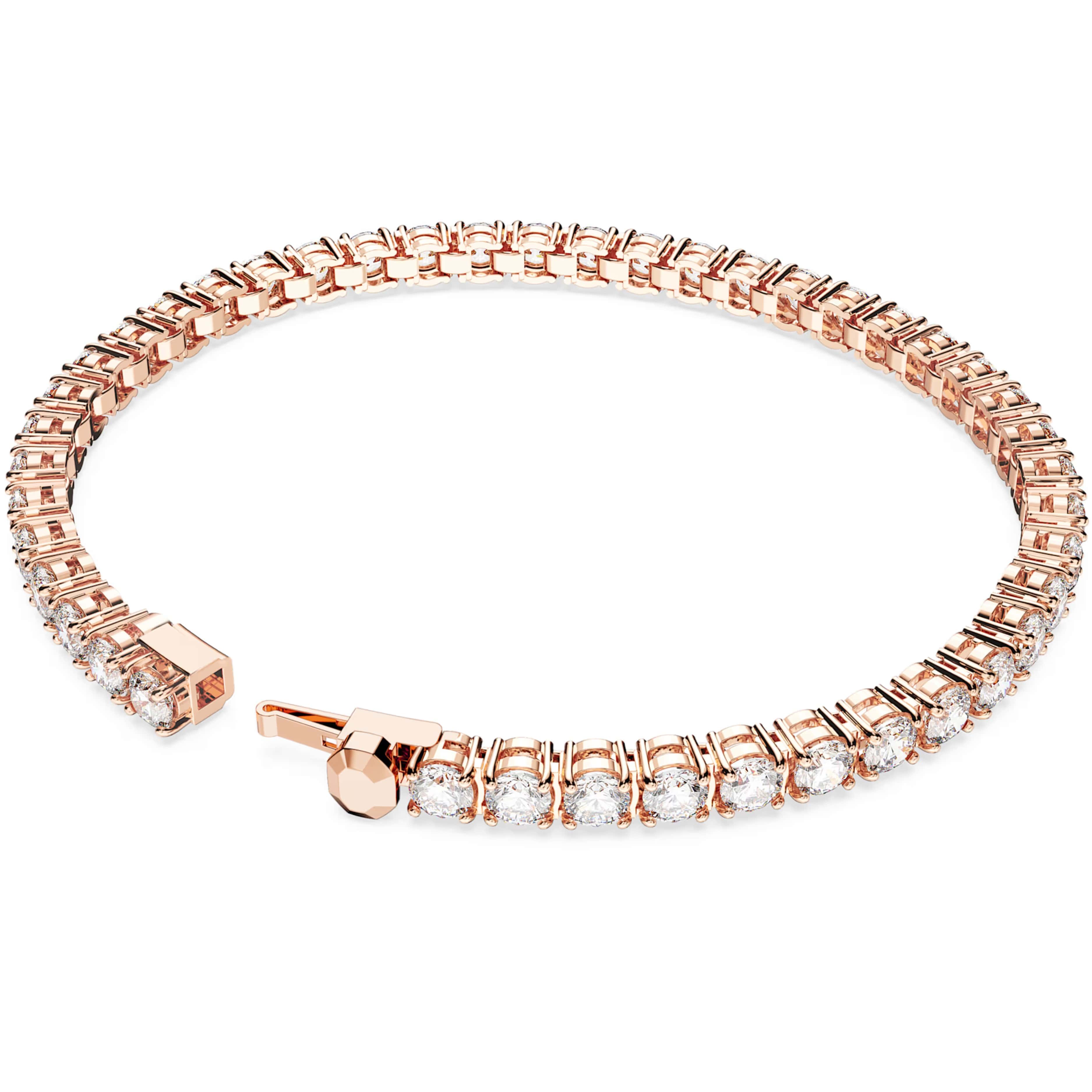 Vòng tay Swarovski Matrix Tennis Bracelet Round Cut Rose Gold-tone Plated 5657661 1