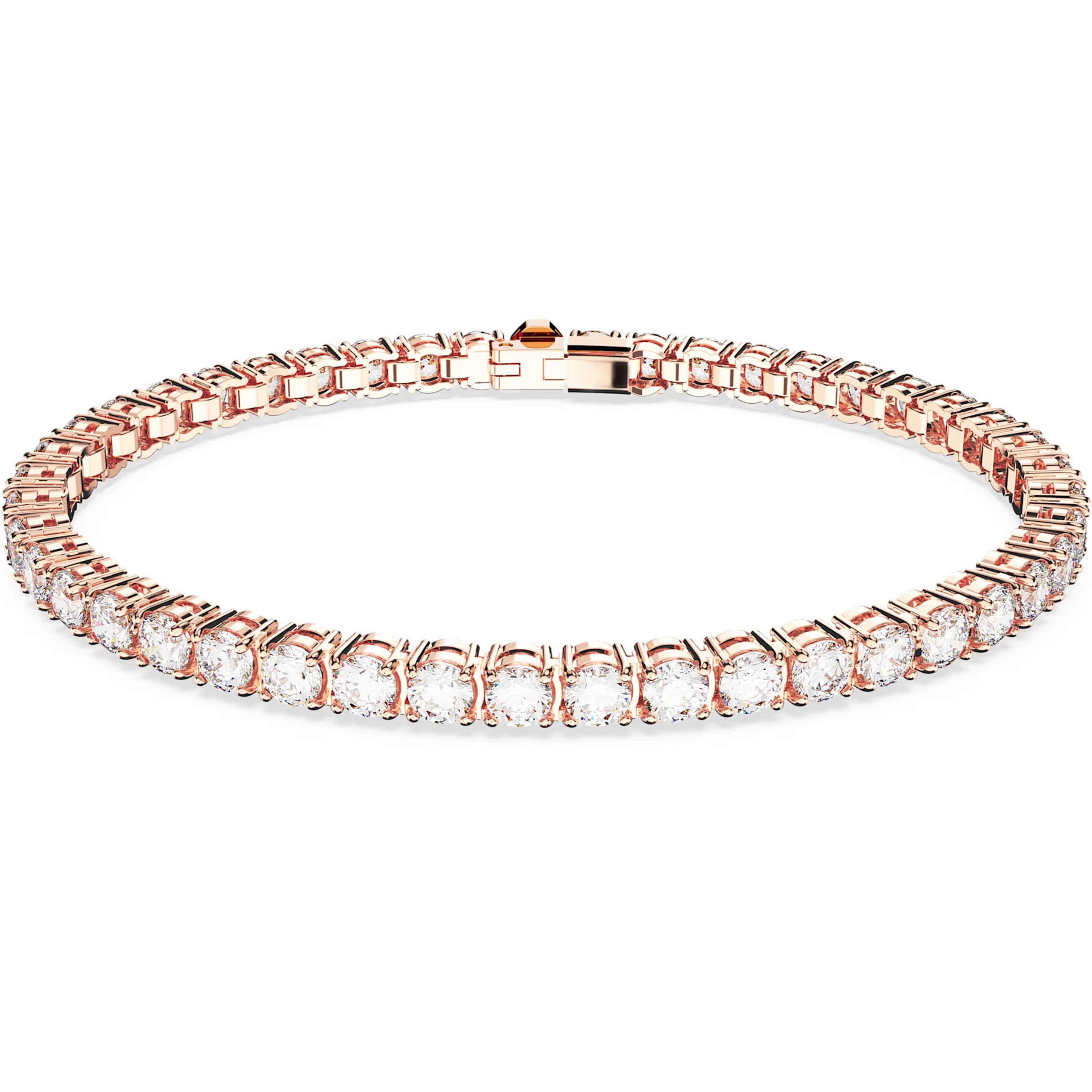 Vòng tay Swarovski Matrix Tennis Bracelet Round Cut Rose Gold-tone Plated 5657661 2