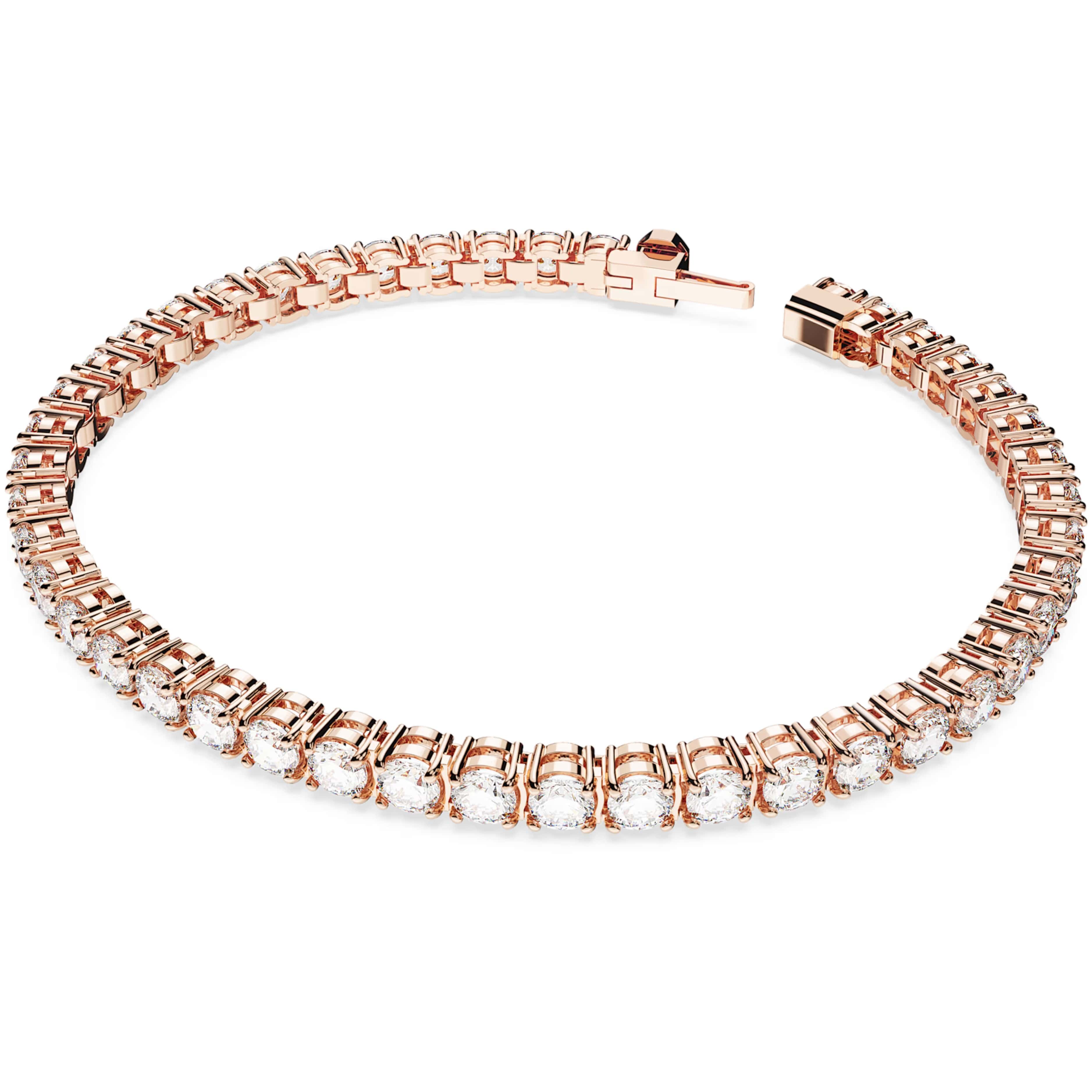 Vòng tay Swarovski Matrix Tennis Bracelet Round Cut Rose Gold-tone Plated 5657661 3