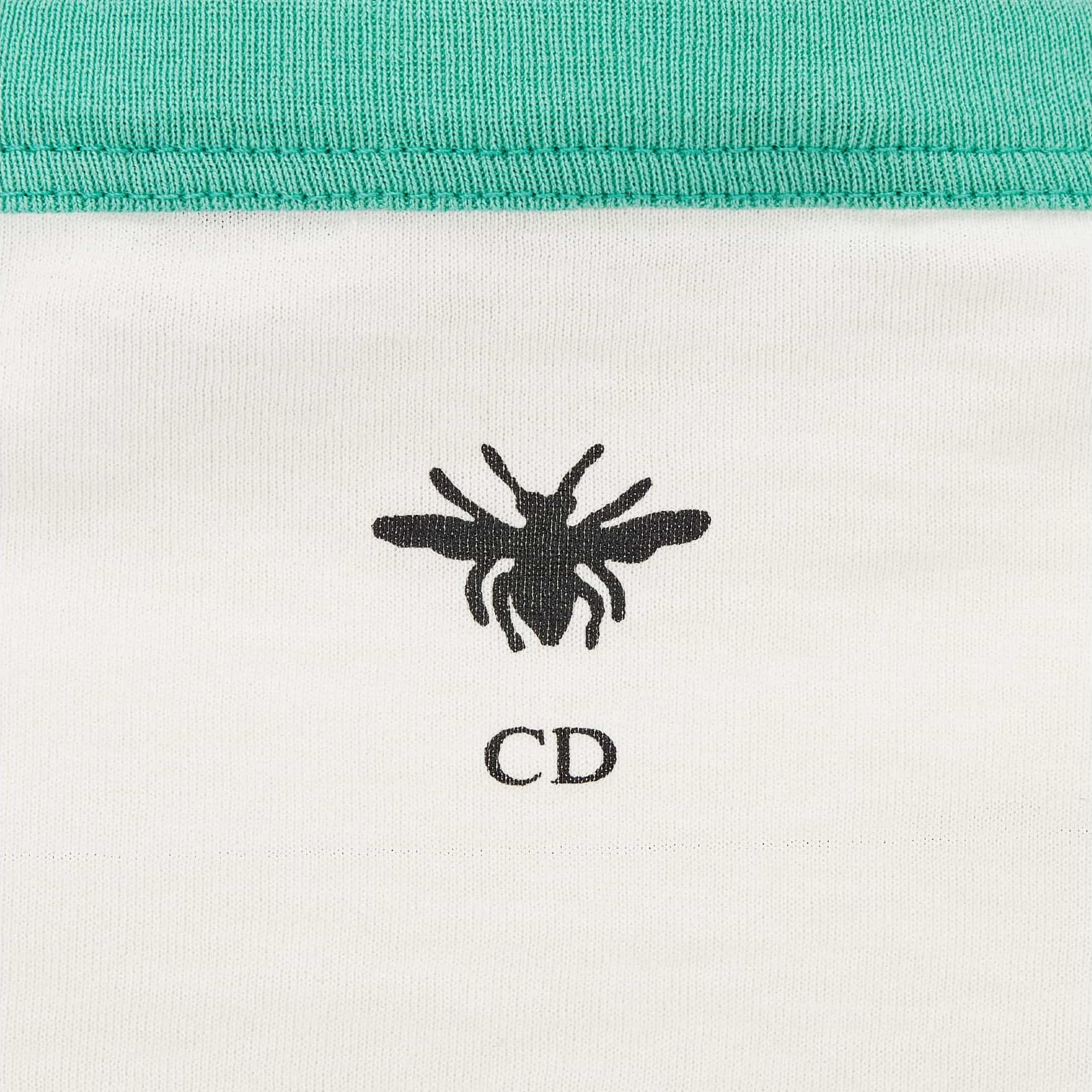 Áo Dior nữ Dioriviera T-Shirt Ecru and Aquamarina Cotton Jersey 2