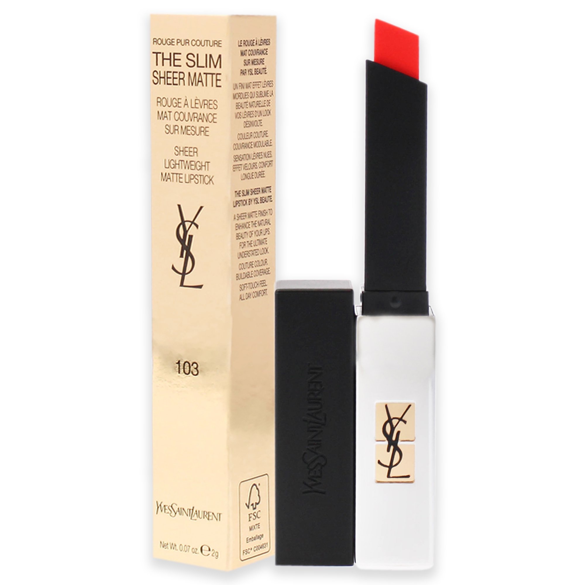 SON YSL ROUGE PUR COUTURE THE SLIM SHEER MATTE 103 ORANGE PROVOCANT MÀU CAM 3
