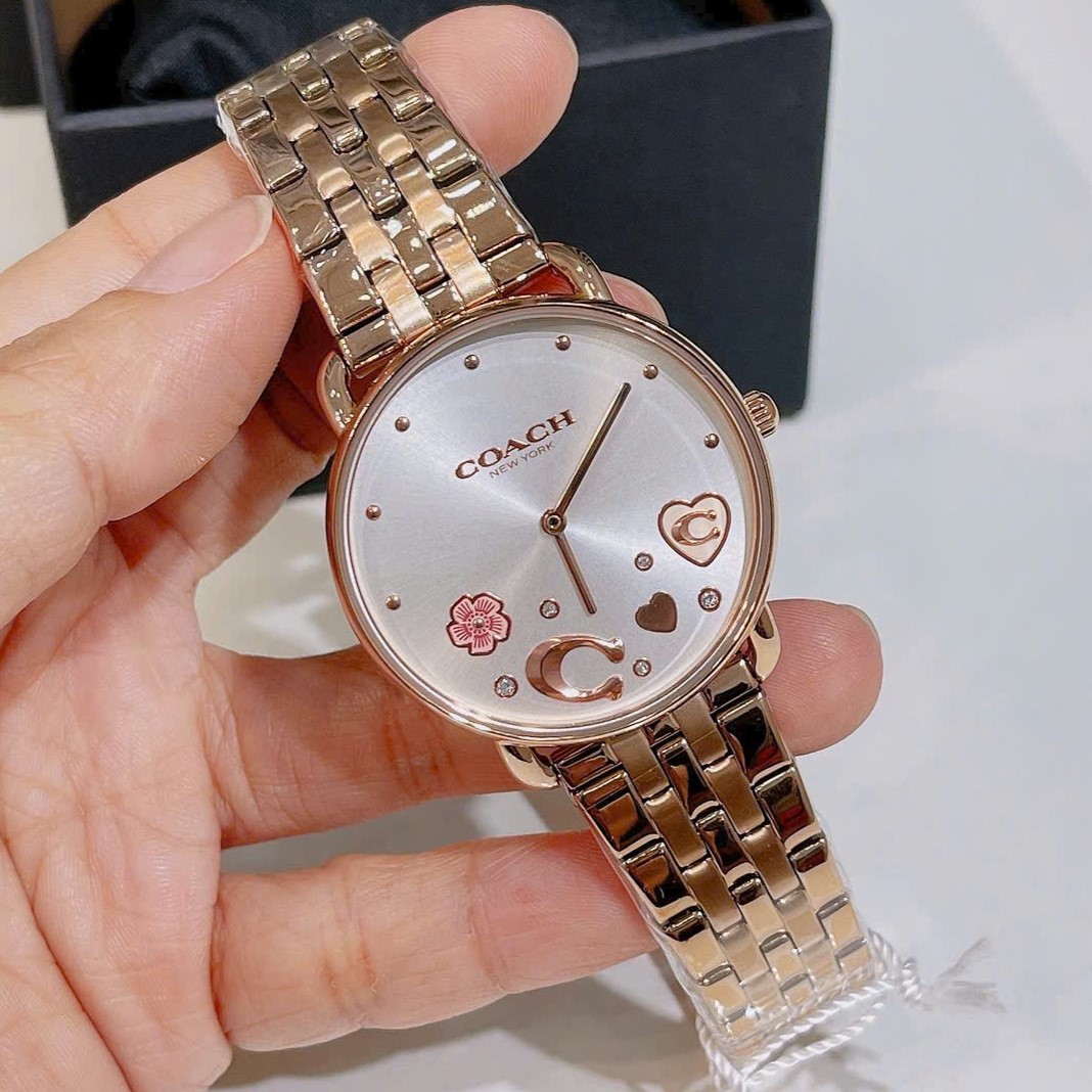 Đồng hồ nữ Coach Elliot Silver Rose Gold-Toned Stainless Steel Bracelet Watch 14504285 3