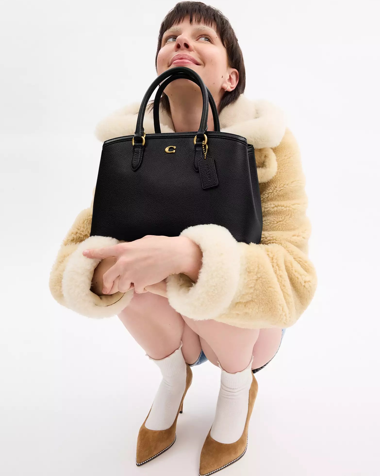 Túi Coach nữ Legacy Carryall 28 Refined Pebble Leather CU024 4