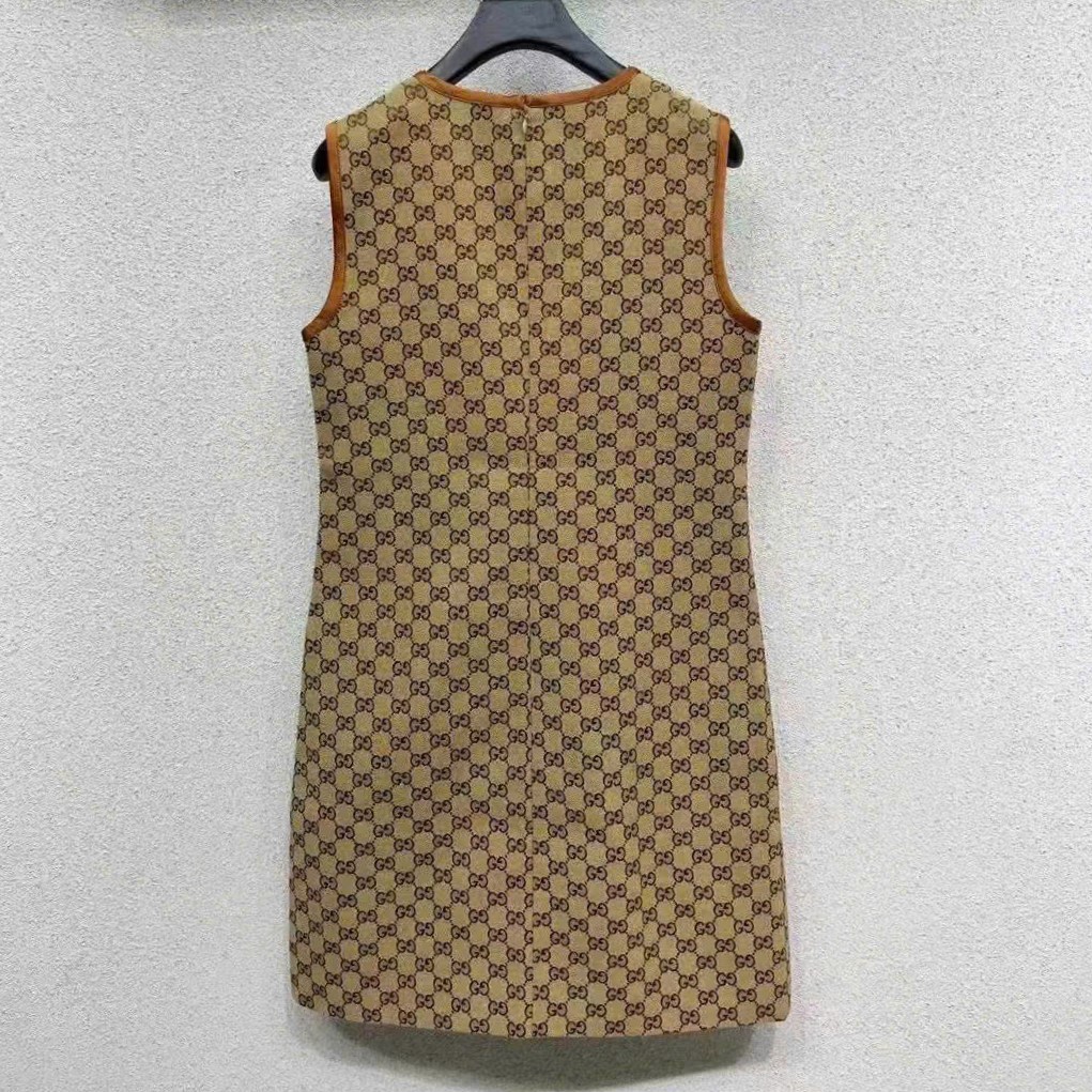 Đầm sát nách dáng dài họa tiết monogram Gucci 6