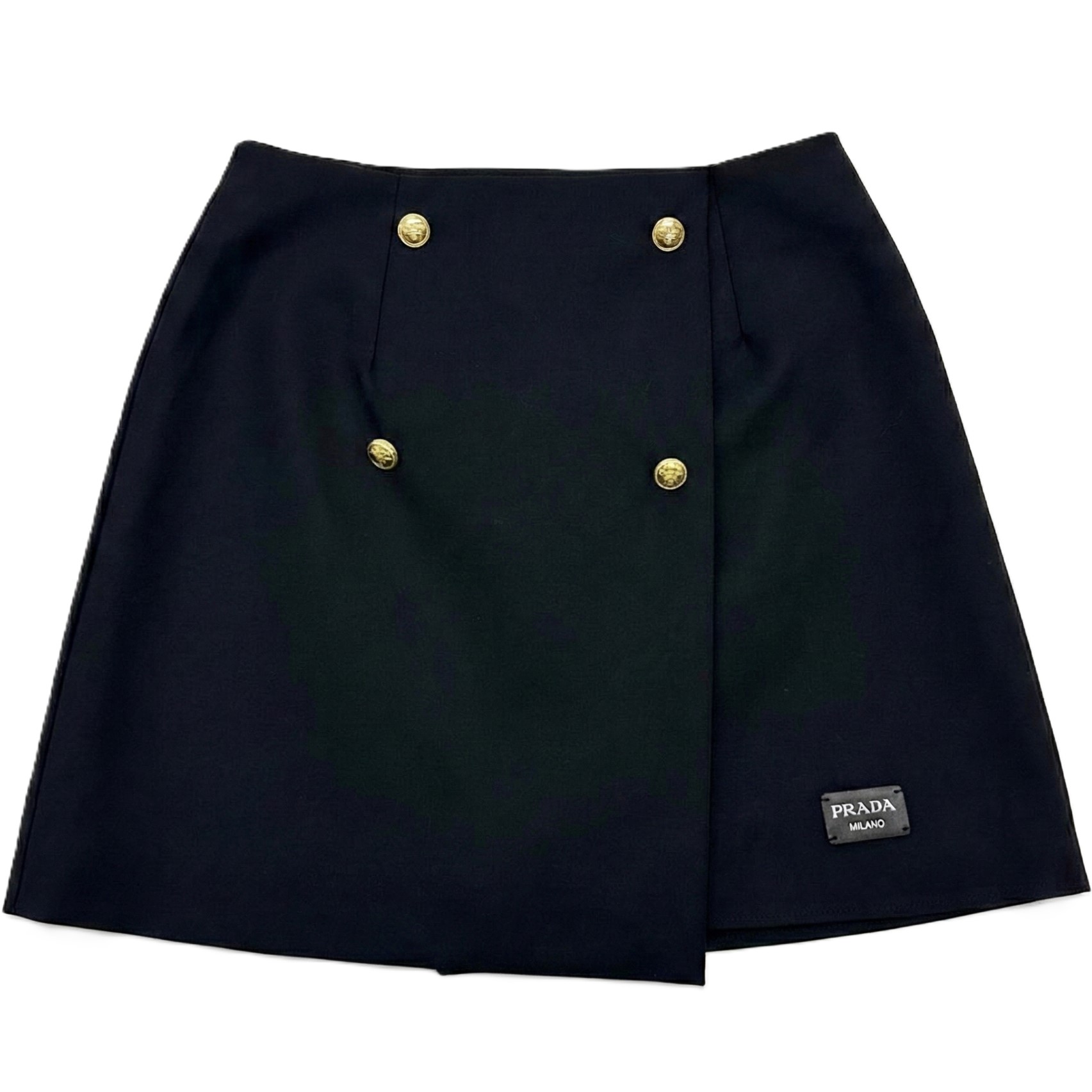 Chân váy ngắn nữ nút vàng vạt chéo Prada 7