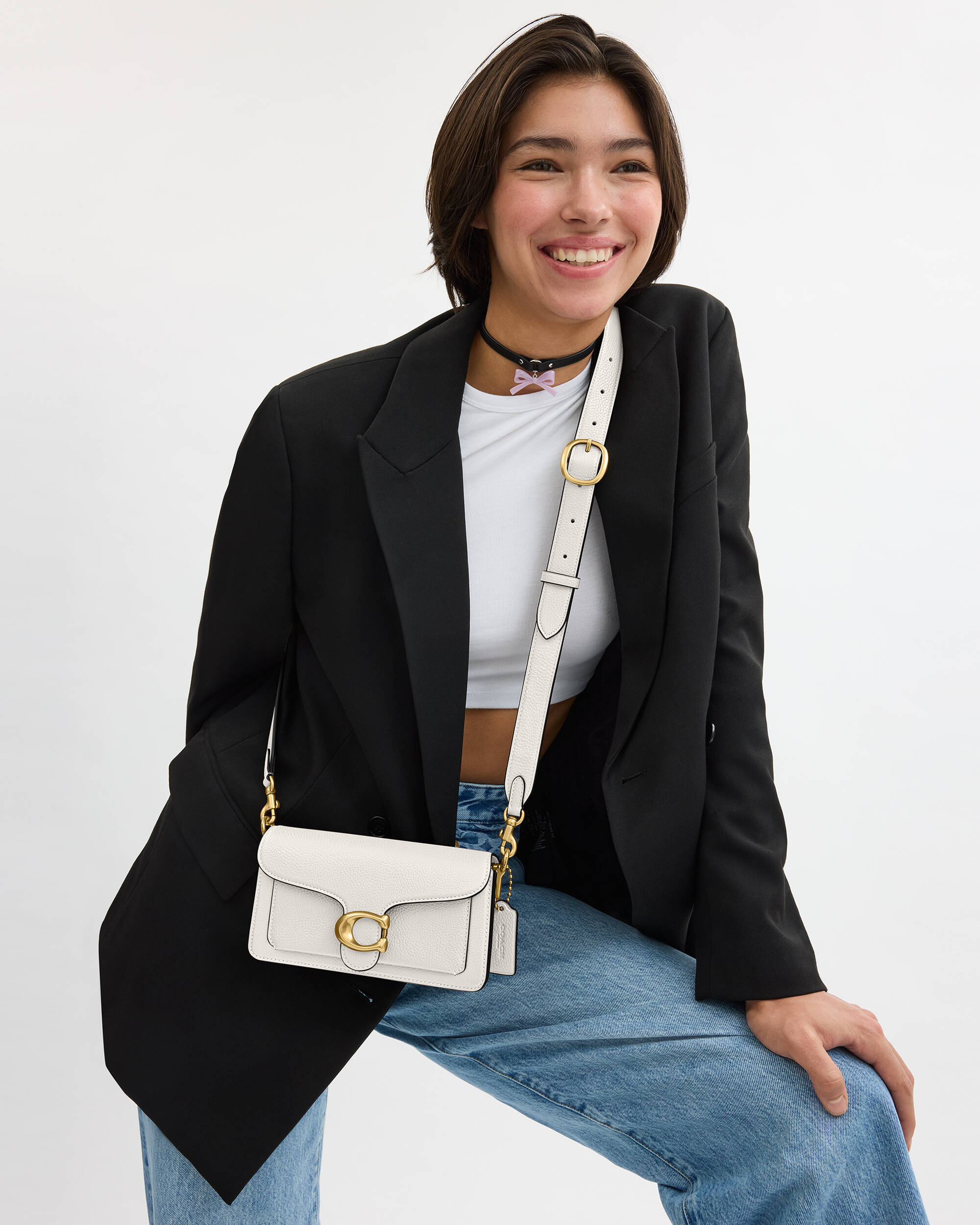 Túi Coach Polished Pebble Leather Tabby Shoulder Bag 20 Refresh White CY201 8