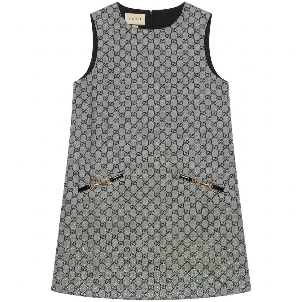 Áo đầm xám sát nách phom rộng Gucci 1