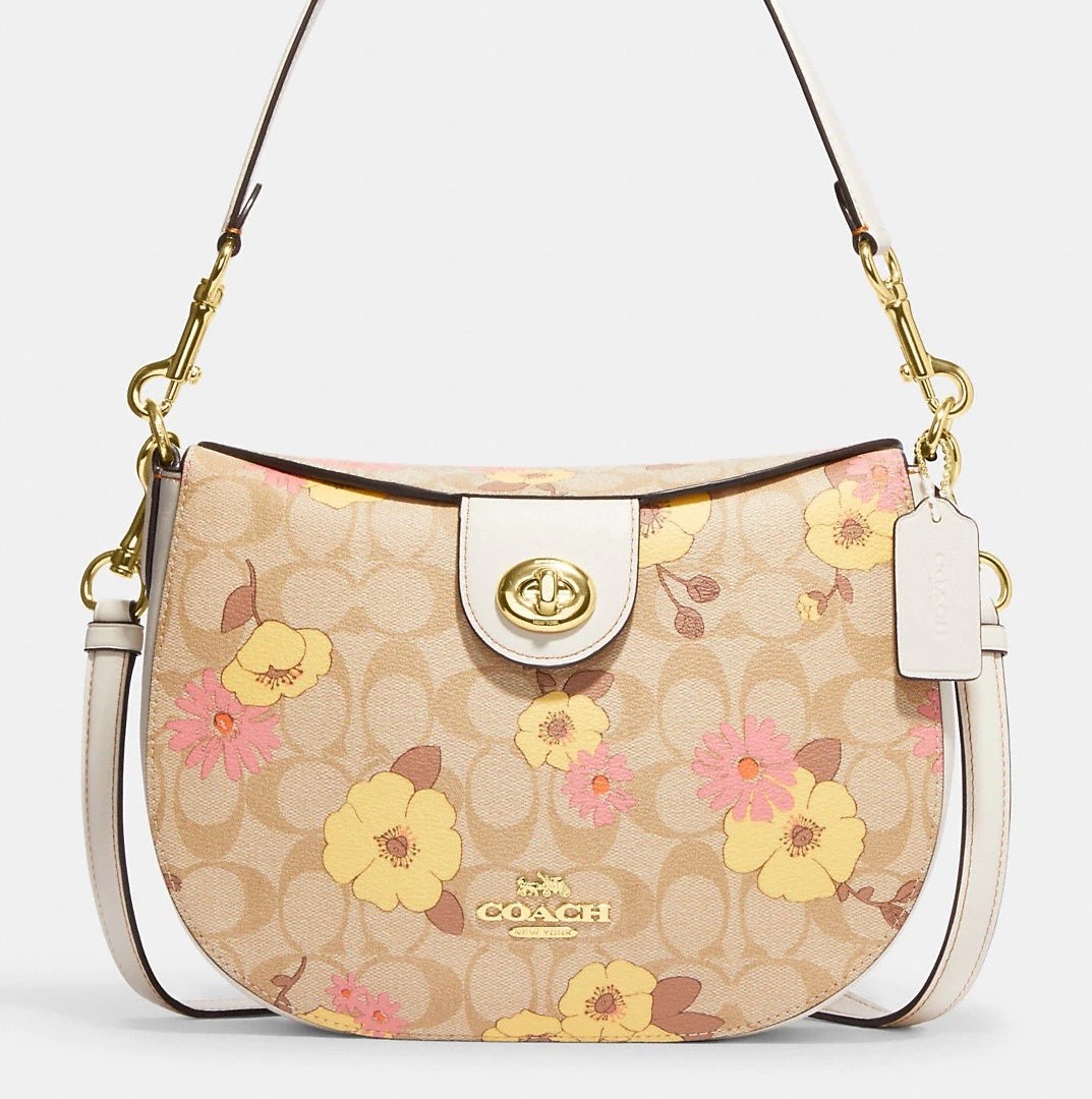 TÚI KẸP NÁCH COACH ELLA HOBO IN SIGNATURE CANVAS WITH FLORAL CLUSTER PRINT CH347 2